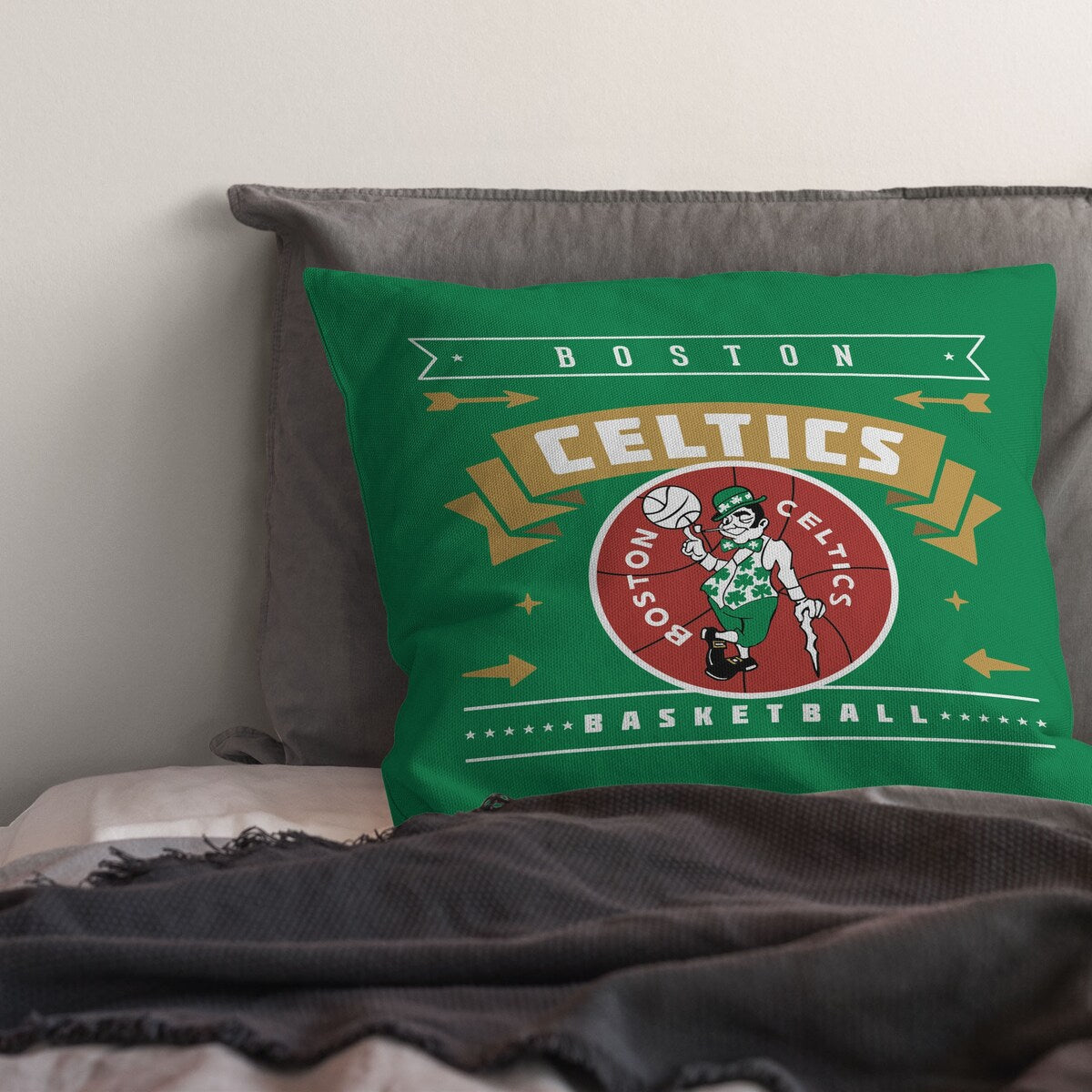 NBA Hardwood Classic Celtics Printed Throw Pillow - Green