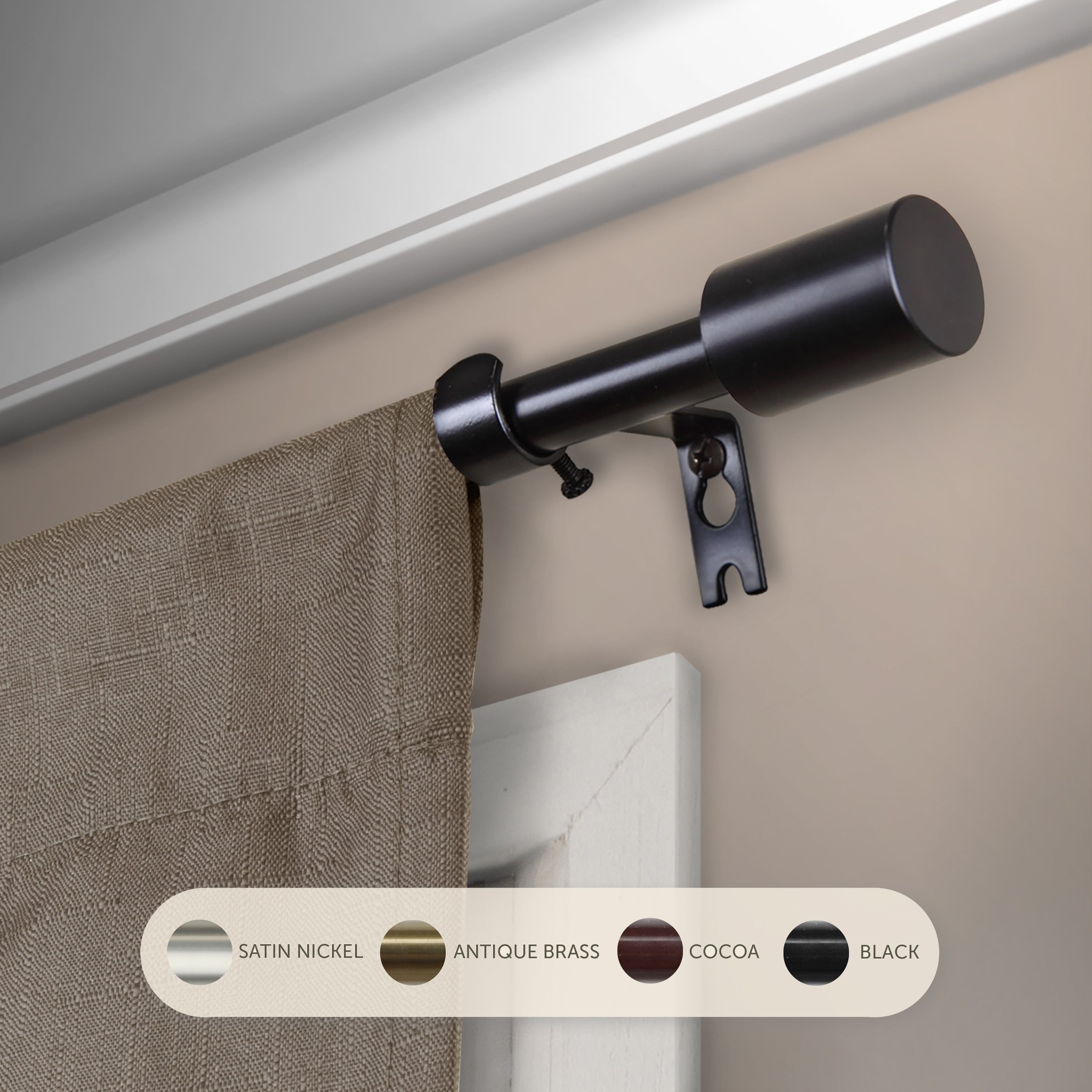 InStyleDesign Angela 5/8-inch Adjustable Single Curtain Rod