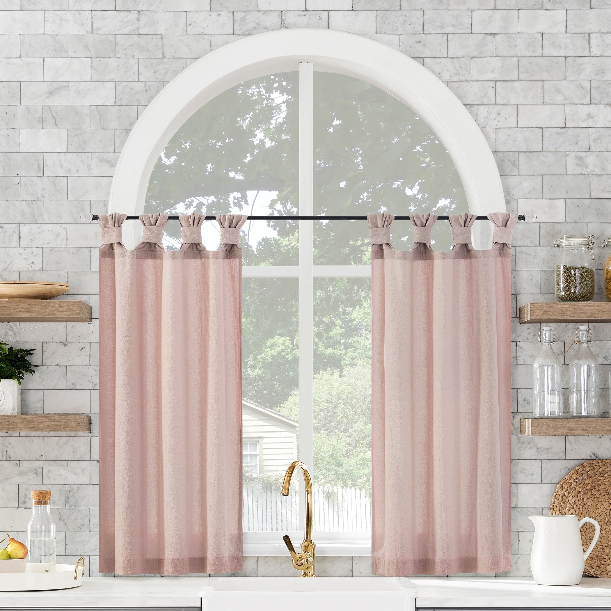 Archaeo Washed Cotton Twist Tab Cafe Curtain Pair