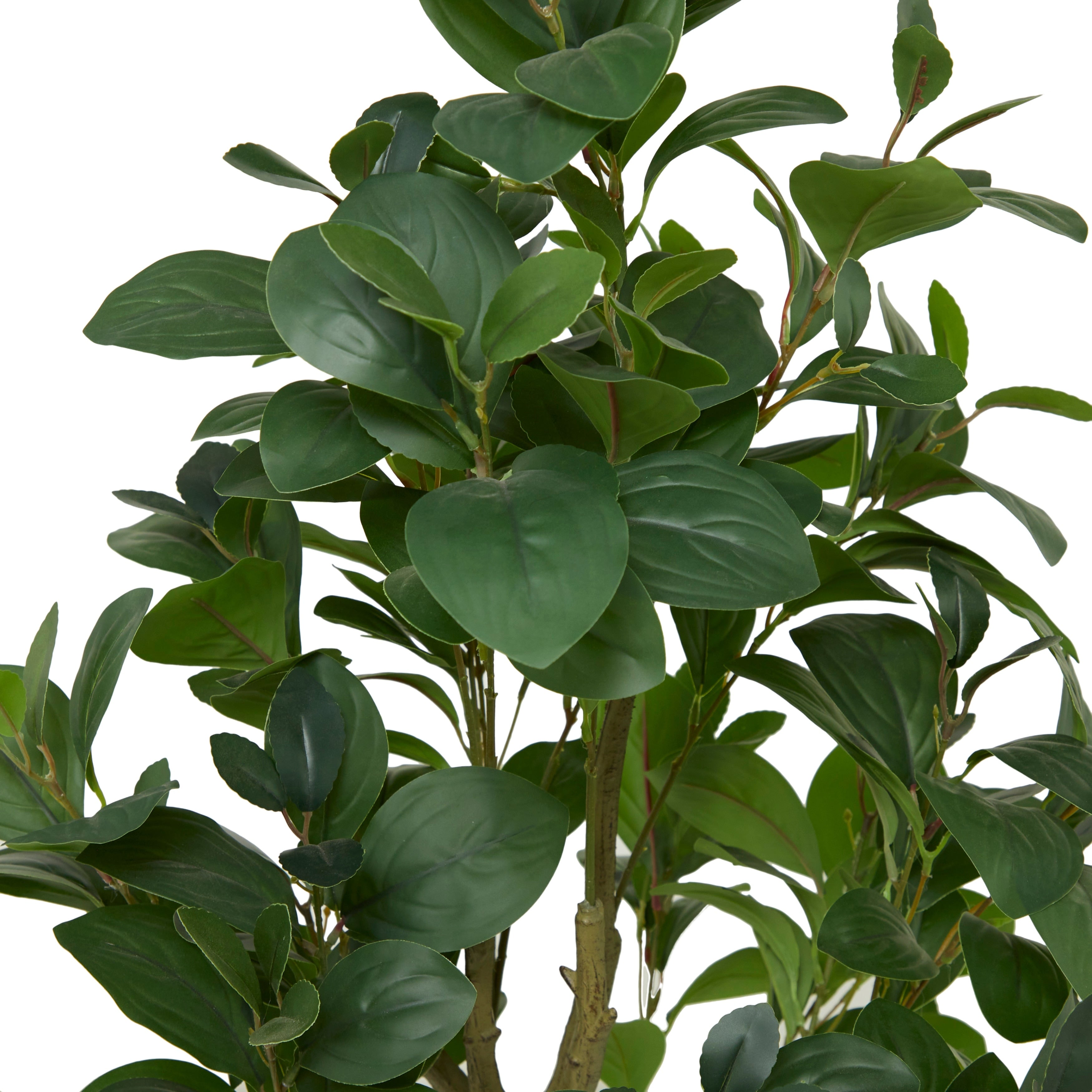 Green Faux Foliage Indoor Outdoor Fig Artificial Tree with Realistic Leaves and Black Melamine Pot - 22 x 22 x 45