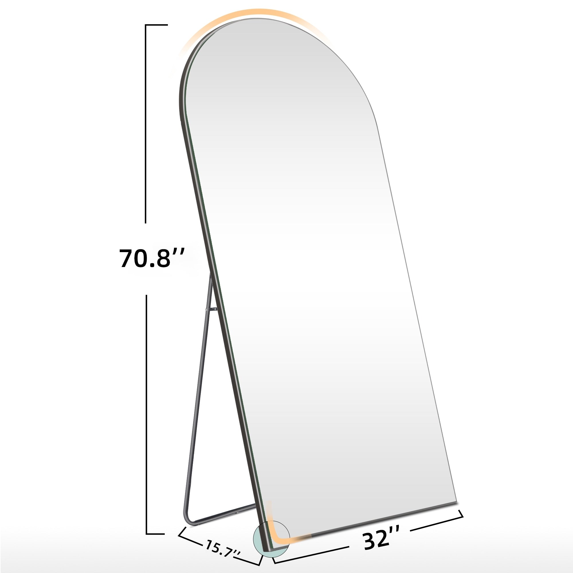 Modern Large Arched Mirror Full Length Floor Mirror with Stand