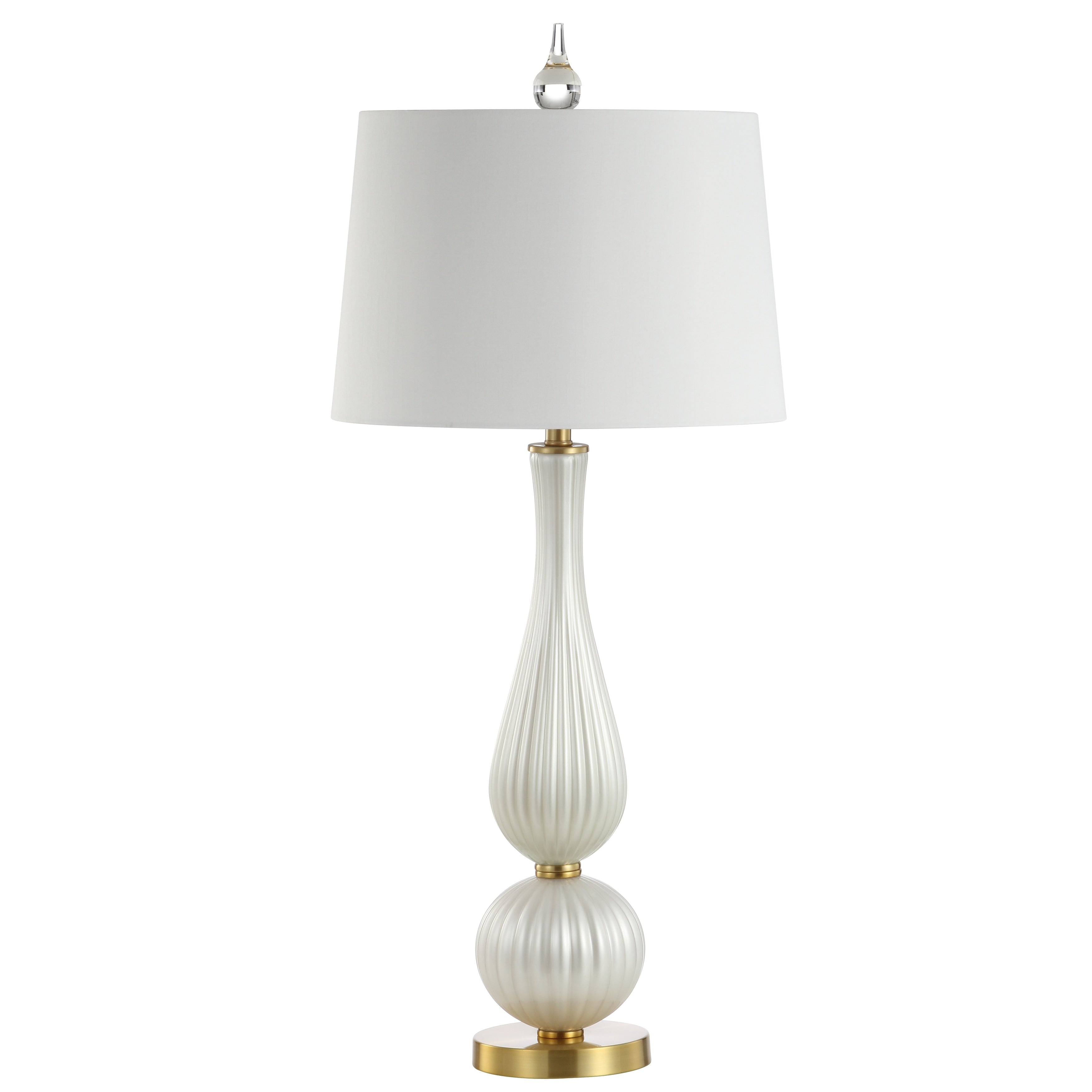 Maddie 33.7 Glass LED Table Lamp, White by JONATHAN Y