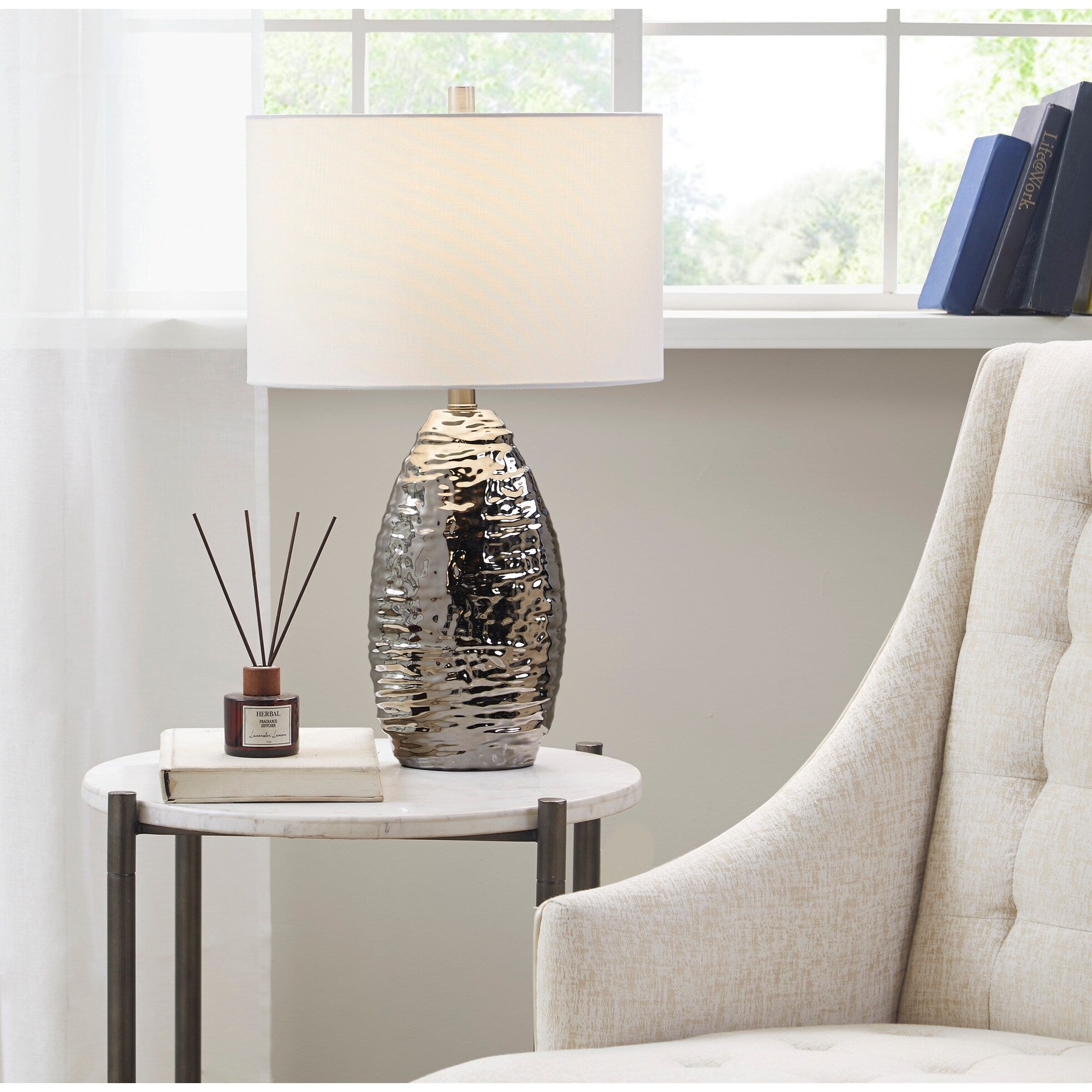 Hampton Hill Livy Oval Textured Ceramic Table Lamp