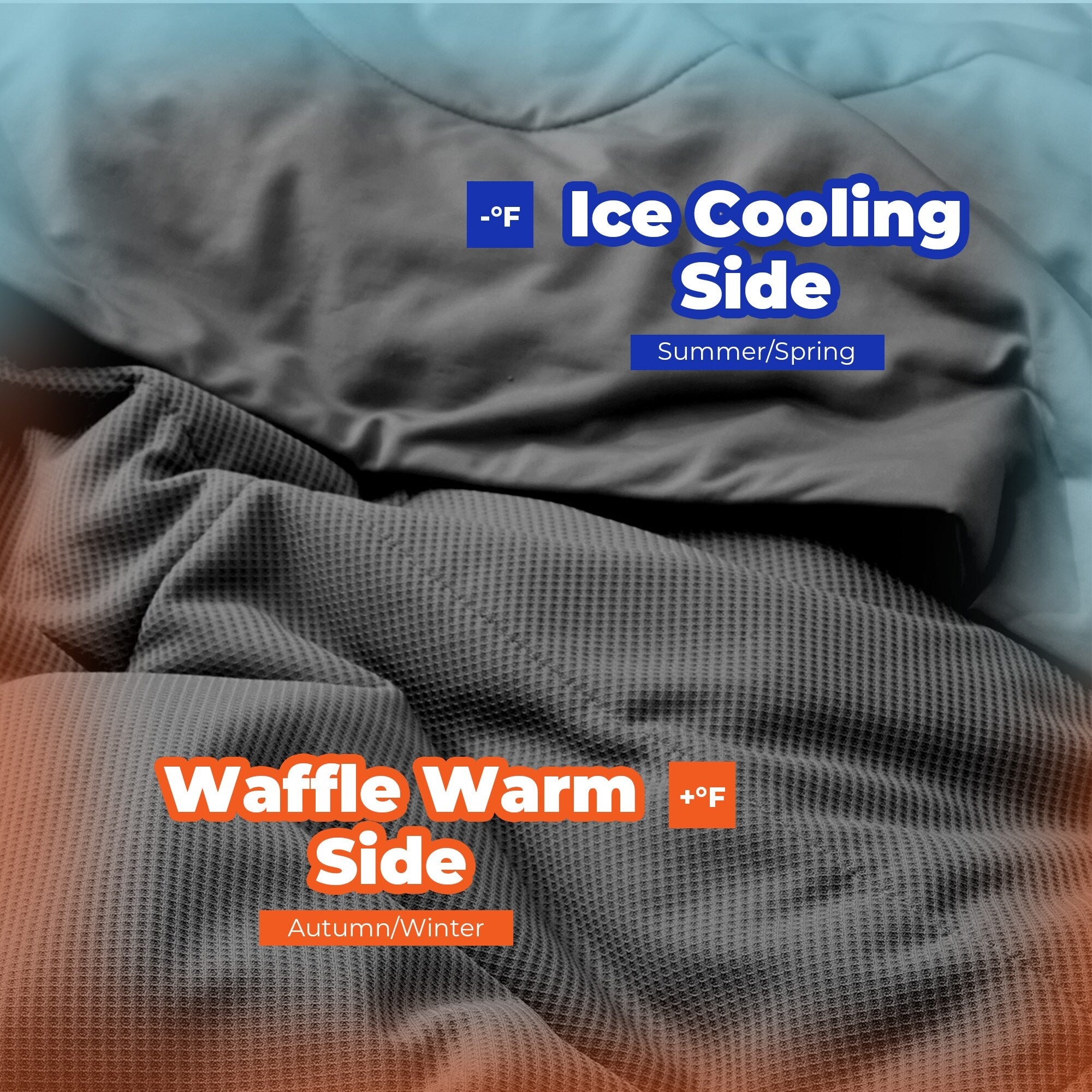 Lightweight Breathable Cooling Waffle Reversible Summer Blanket, Dual-side Cool Touch Comforter