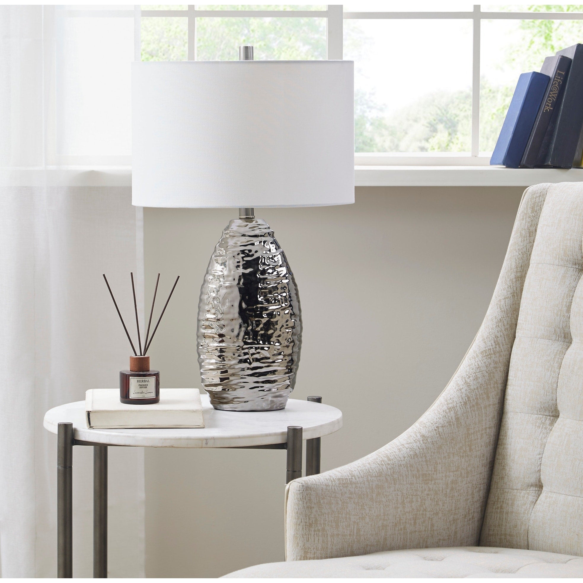 Hampton Hill Livy Oval Textured Ceramic Table Lamp