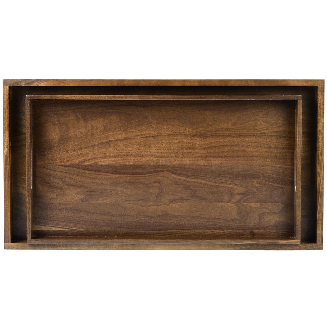 Rectangle Black Walnut Wood Serving Tray Ottoman Tray