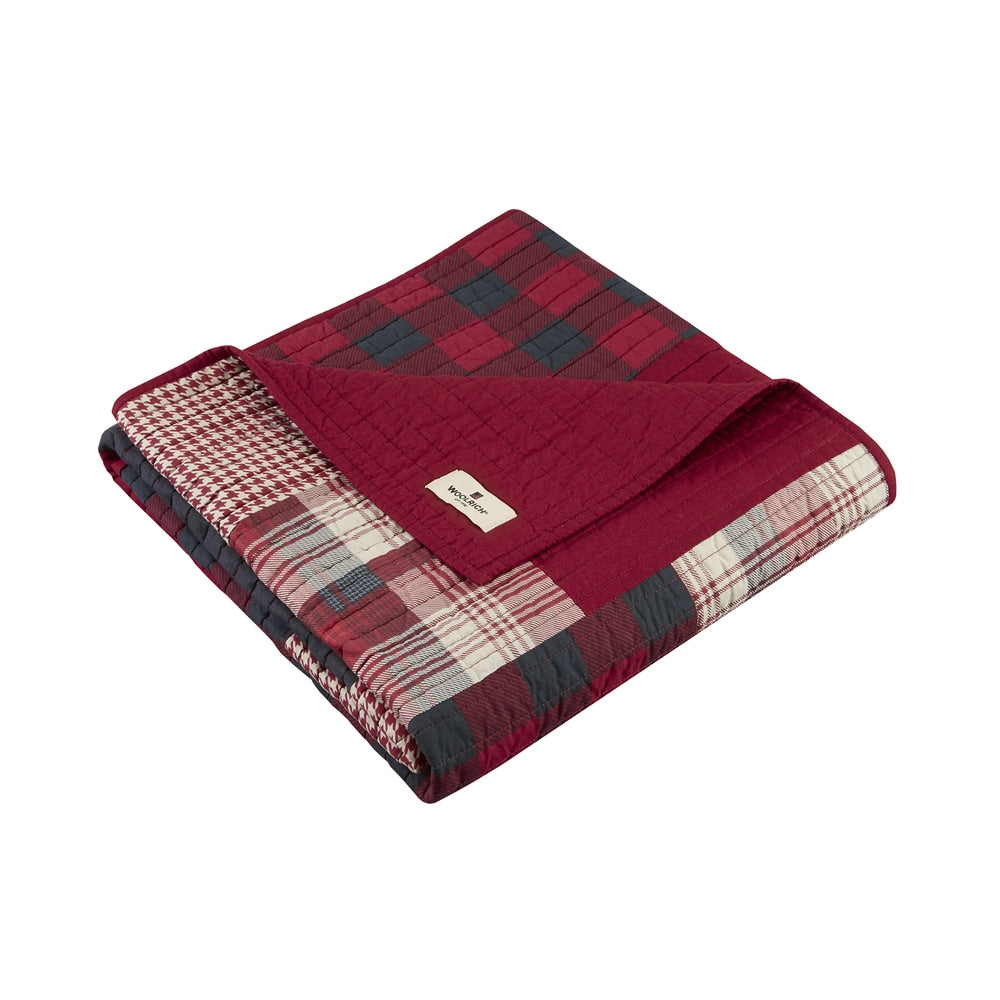 Woolrich Sunset Red Cotton Thread Count Printed Quilted Throw