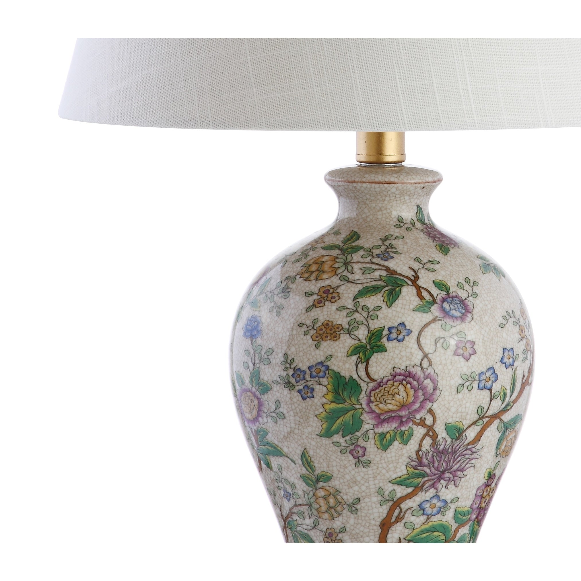 Grace 24 Floral LED Table Lamp, Multi/Brass by JONATHAN Y