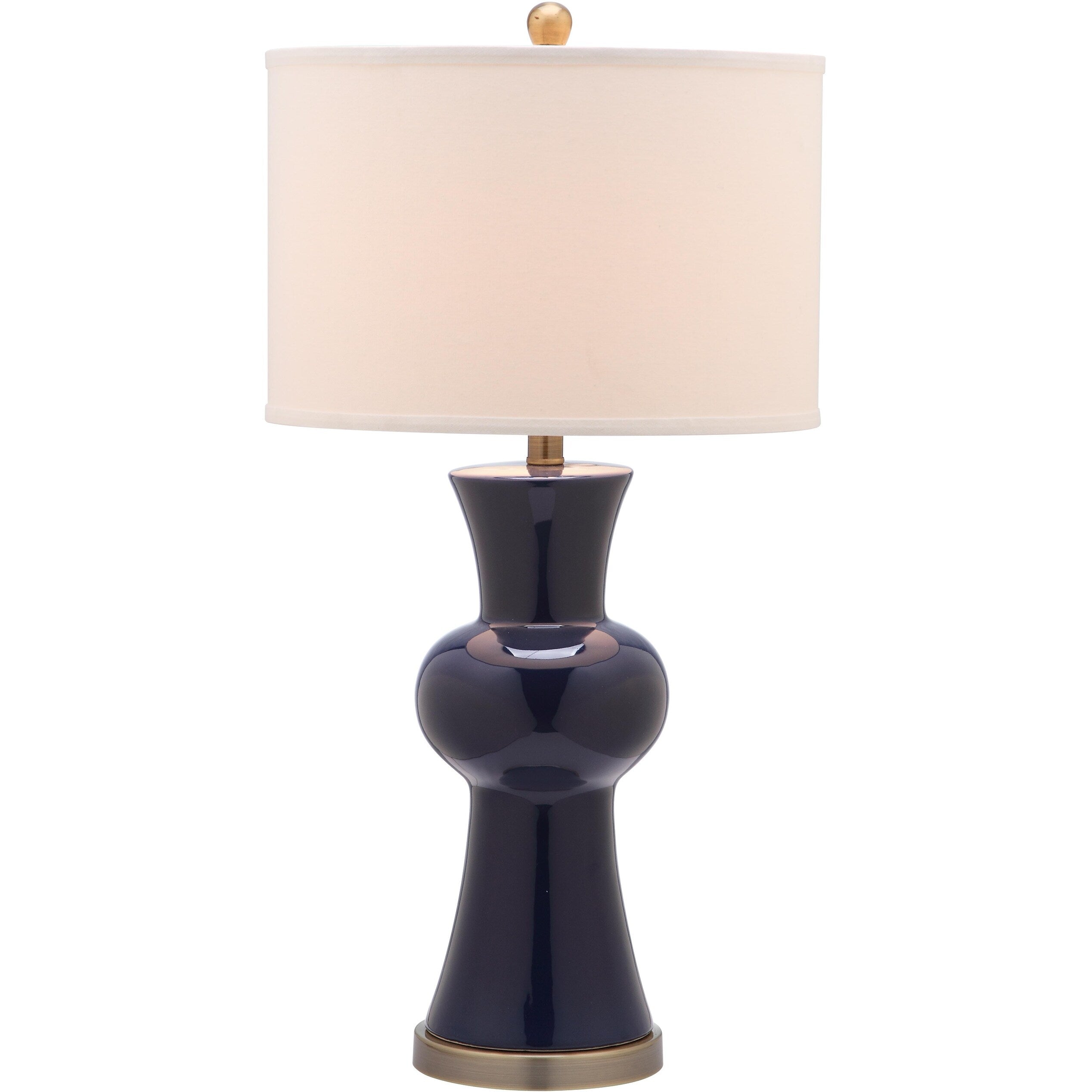 SAFAVIEH Lighting Misti 30 Inch Navy Column Lamp (Set of 2)