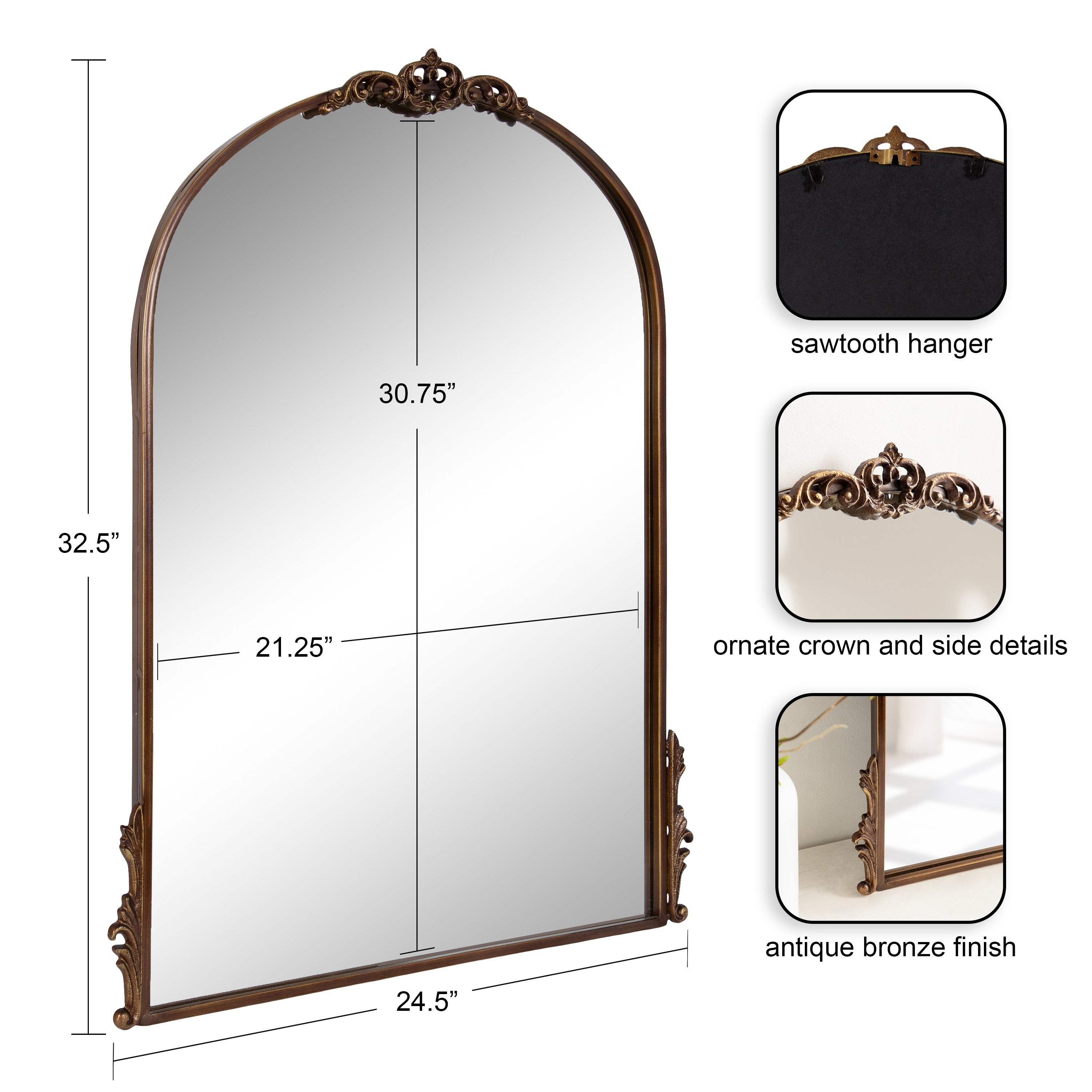 Kate and Laurel Myrcelle Decorative Framed Wall Mirror