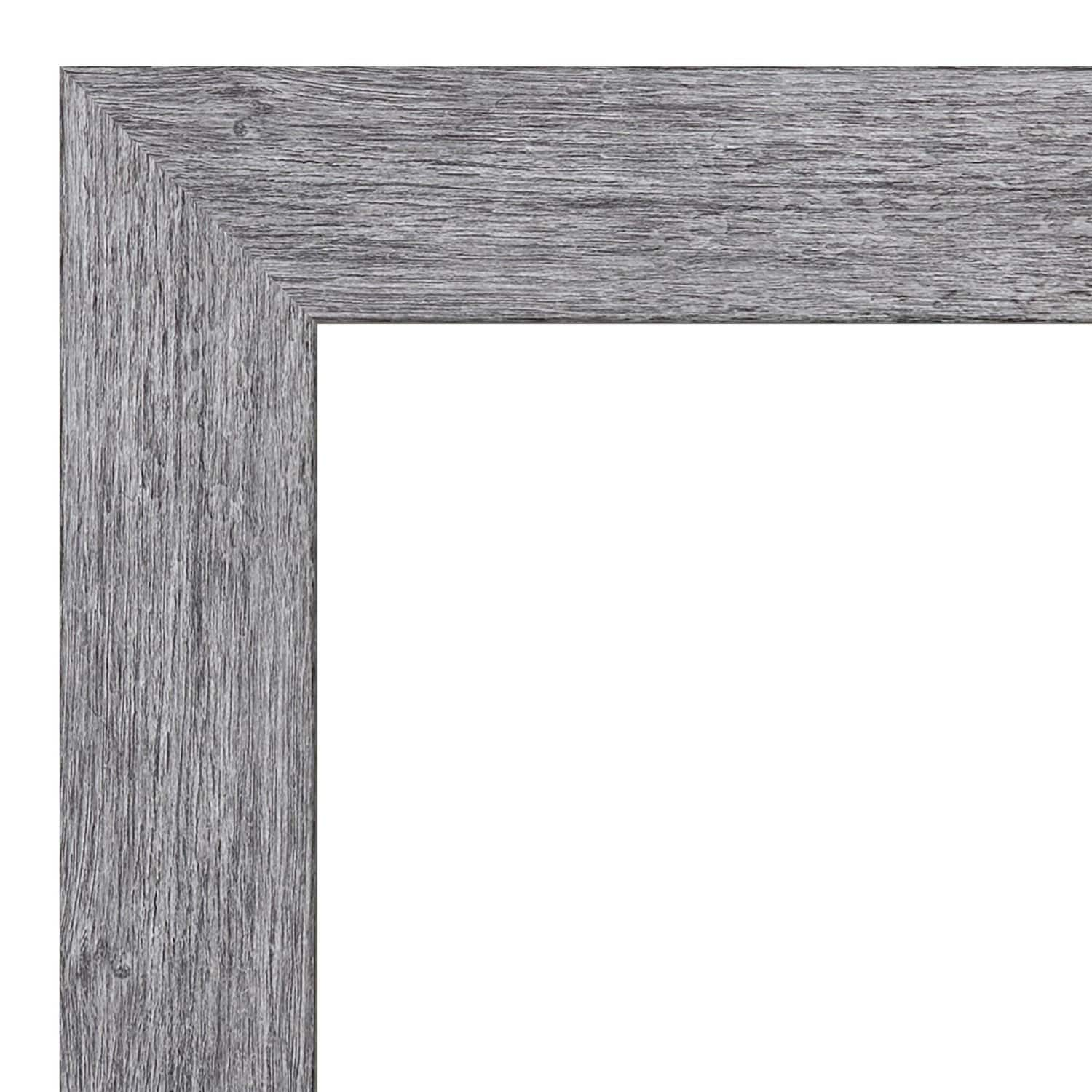 Non-Beveled Full Length On The Door Mirror - Bark Rustic Frame