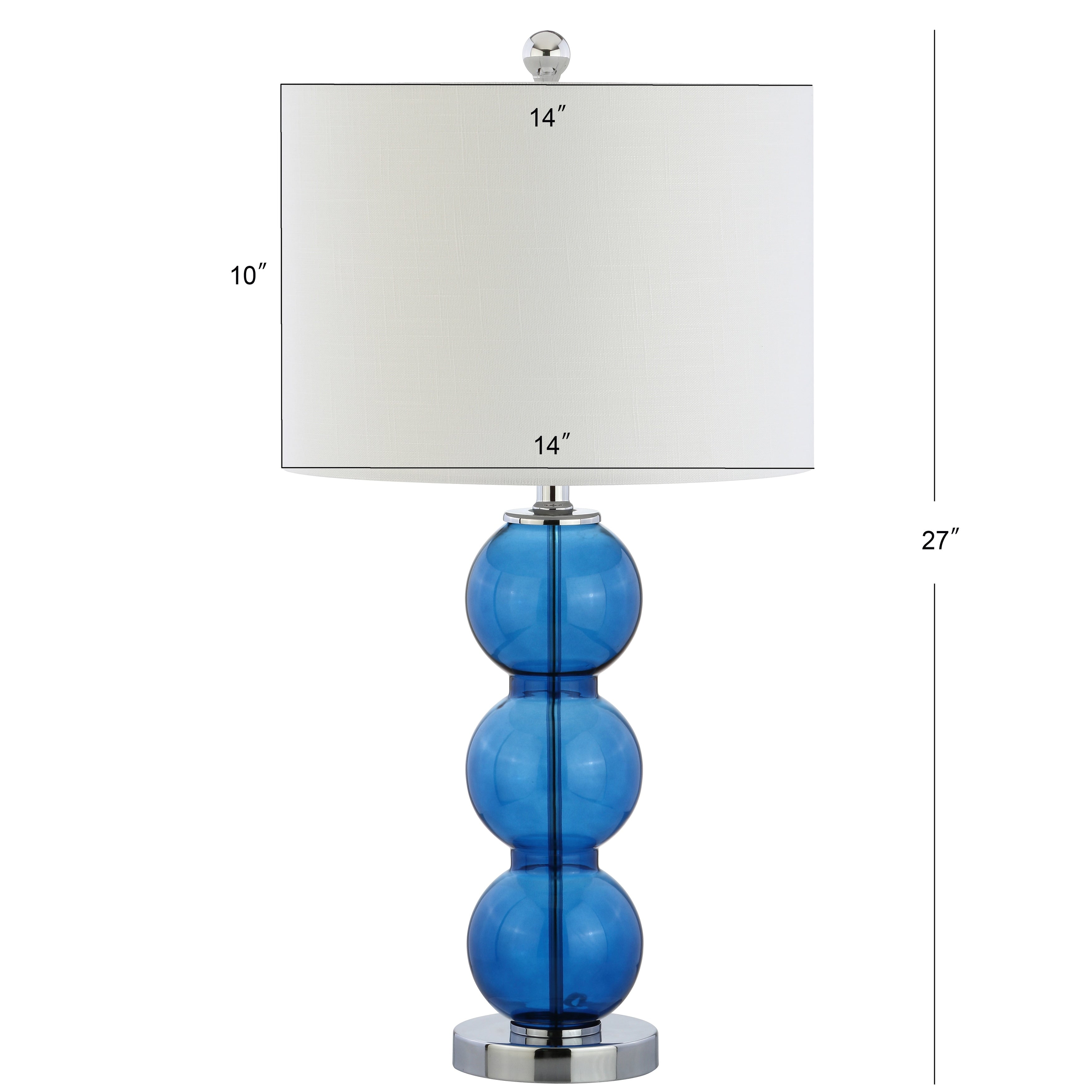 Ella 27 Glass Triple-Sphere LED Table Lamp, Mercury Silver/Chrome (Set of 2) by JONATHAN Y