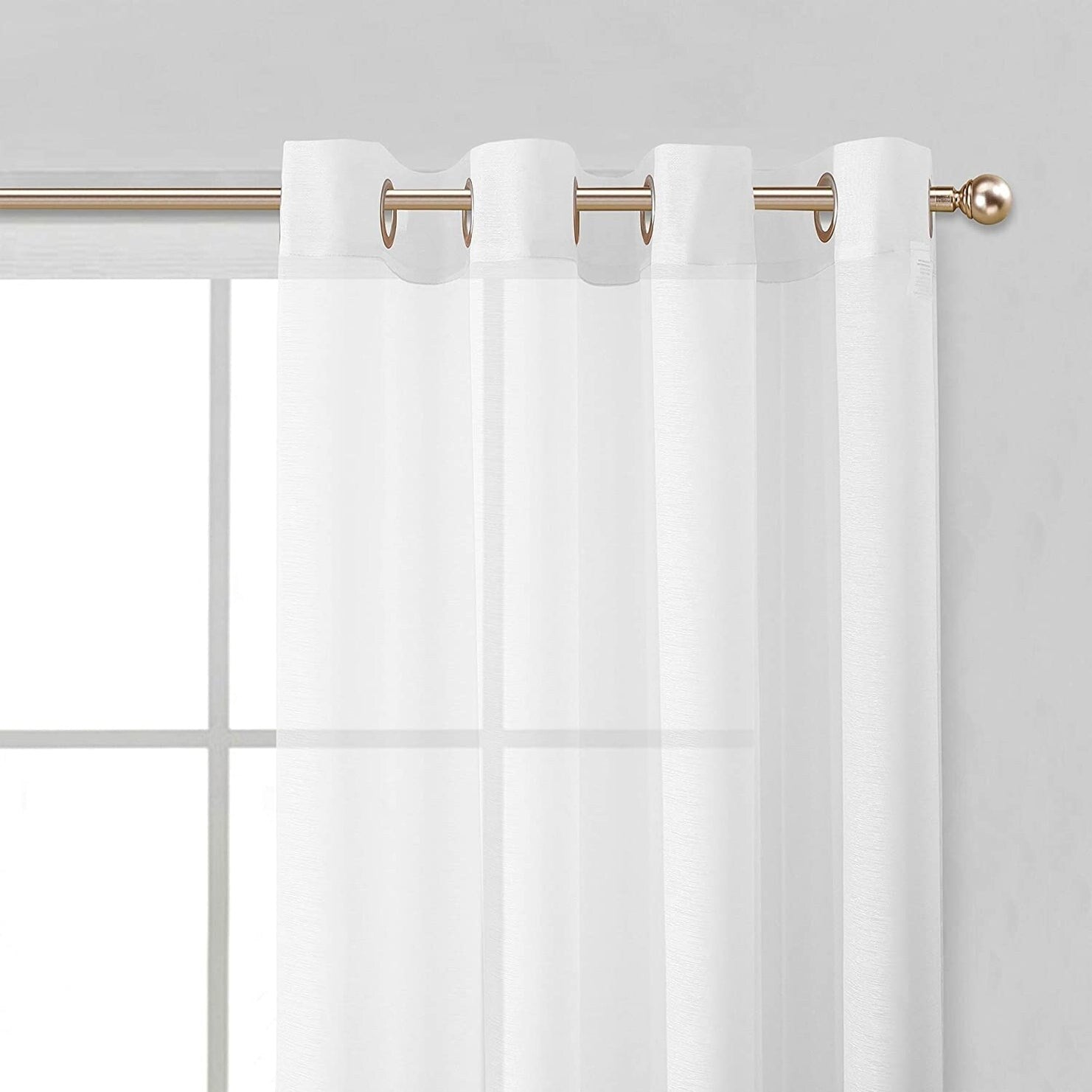 Dainty Home Malibu Extra Wide Curtains Solid Sheer Window Curtain Panel Pair