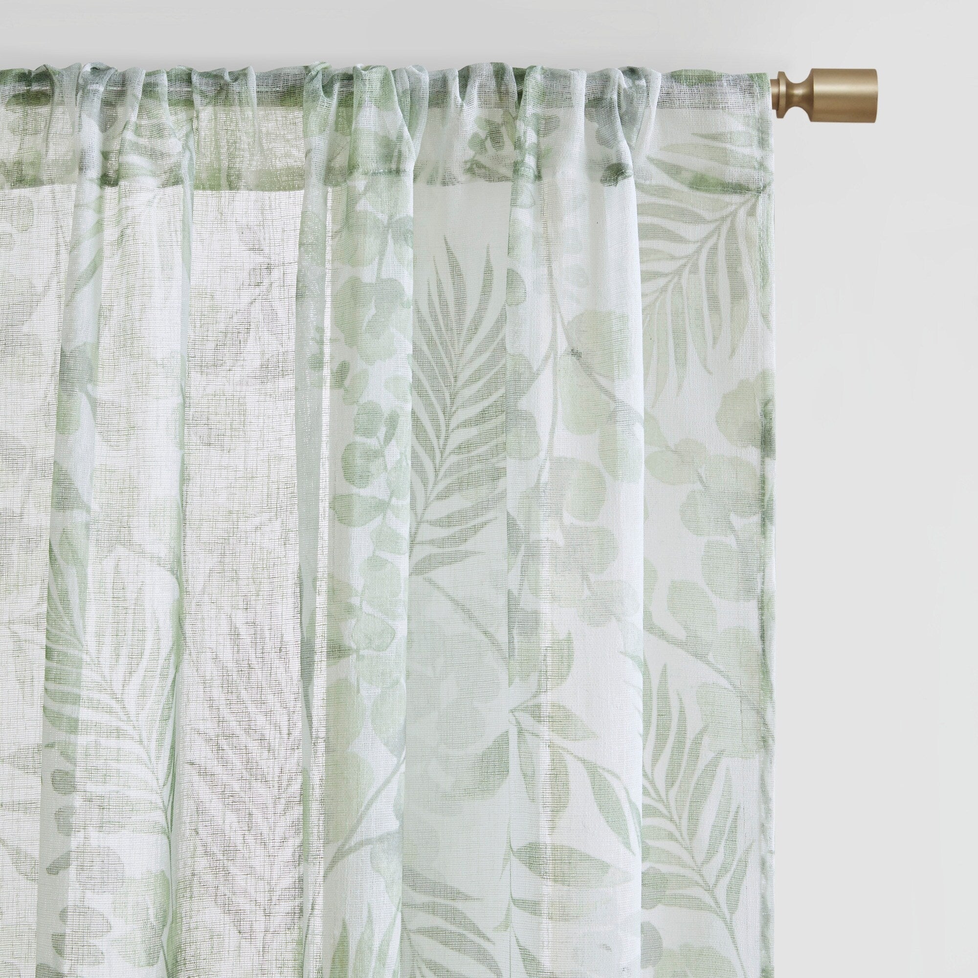 Madison Park Tulia Botanical Printed Texture Sheer Window Curtain Pair