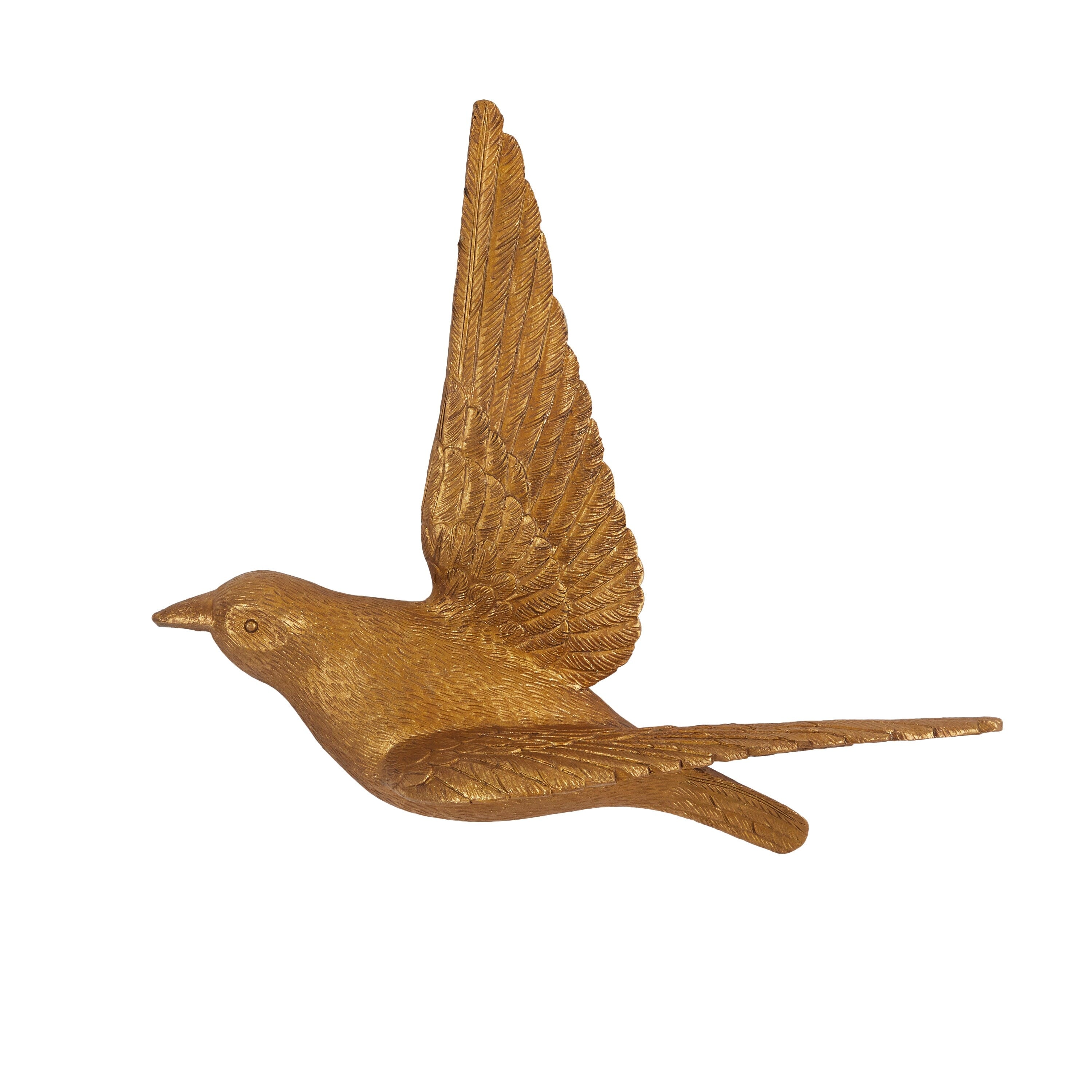 Artistic Polystone Floating Bird Wall Decor (Set of 6) - Gold, Brown, Silver