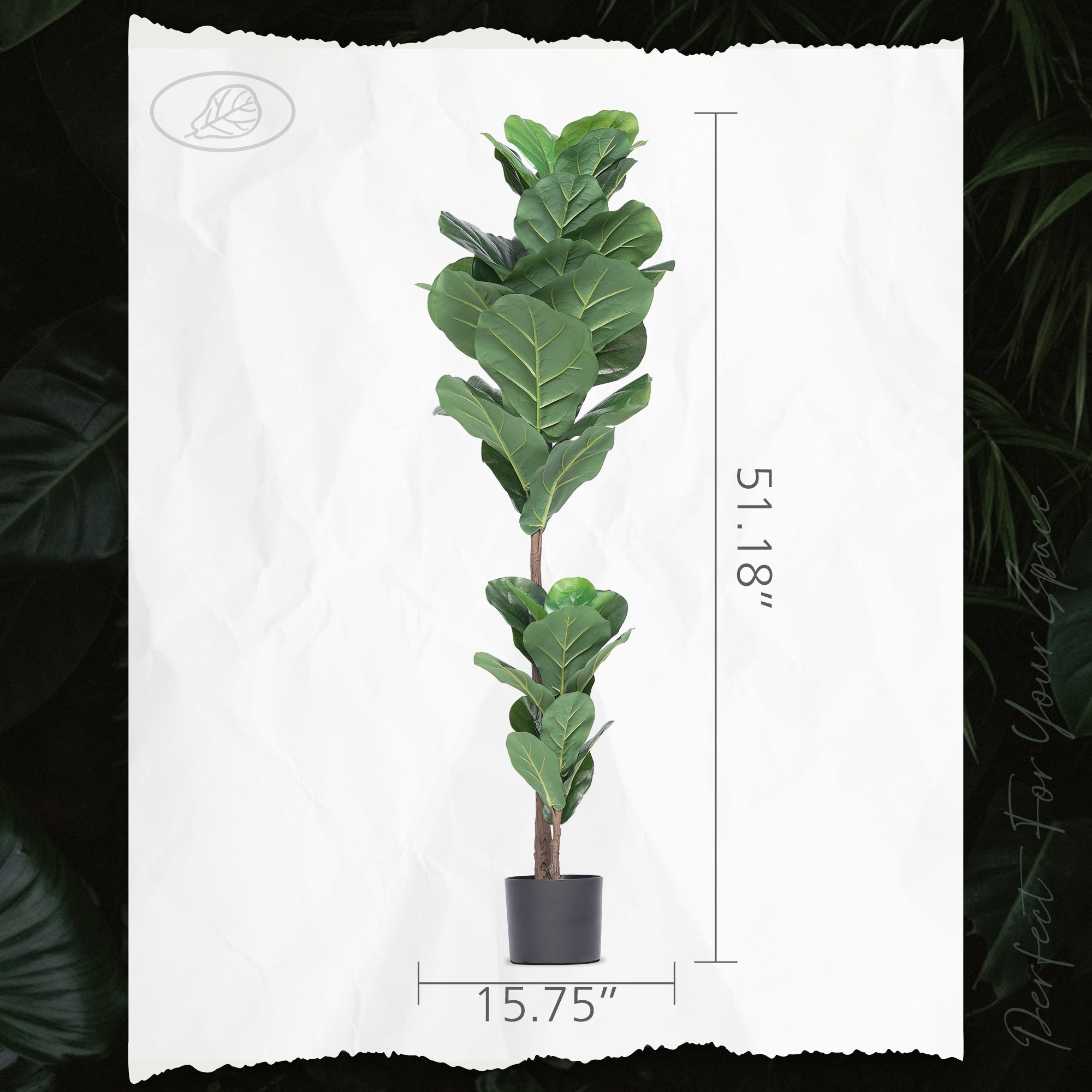 51 Fiddle Leaf Fig Artificial Plant Tree In Pot