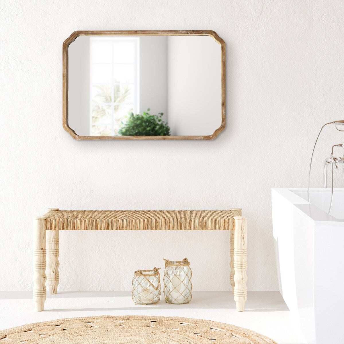 Kate and Laurel Marston Square Wood Wall Mirror