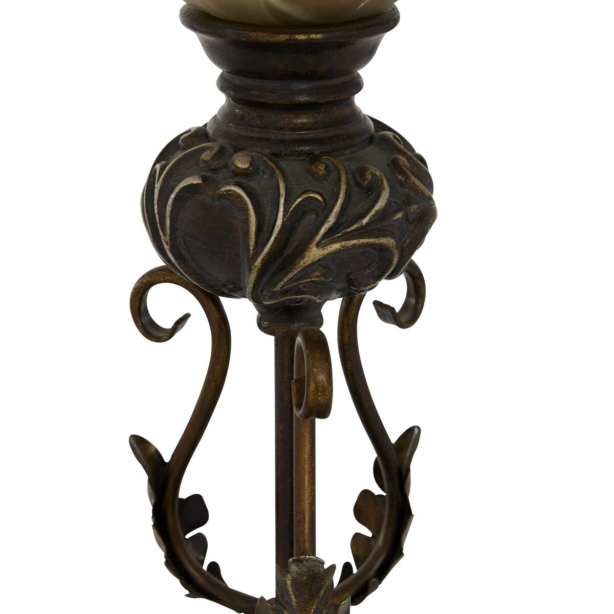 Metal Antique Style Room Uplight with Scrolls - Brown - Roche River Decor