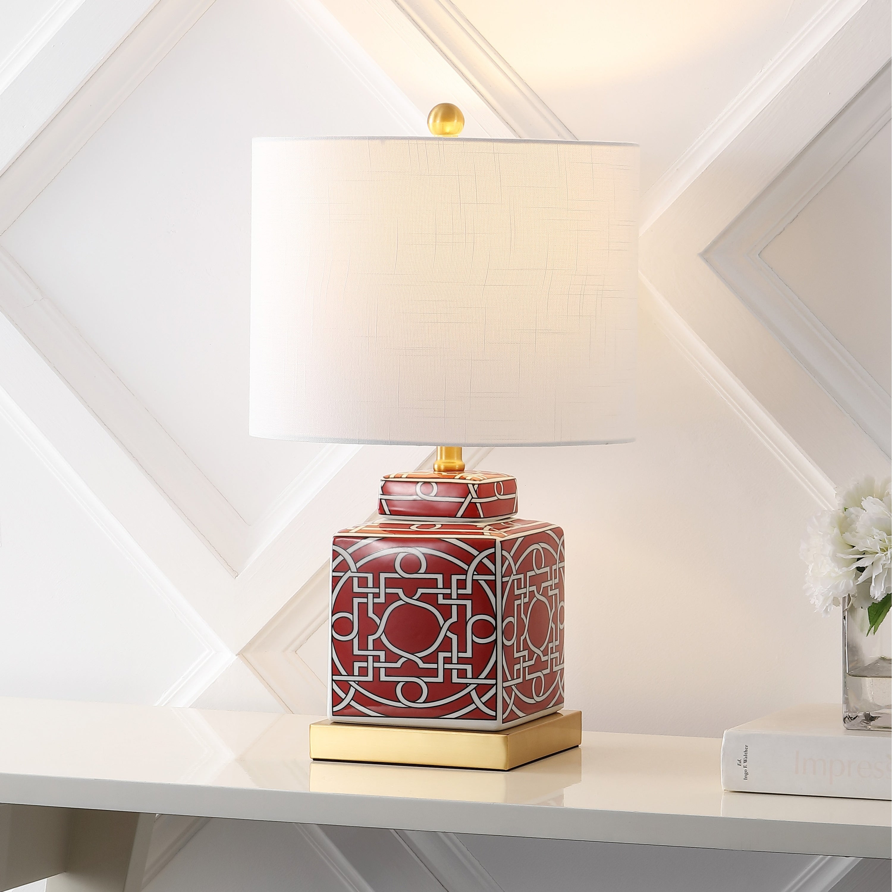 Stockholm 22 Ceramic/Metal Ginger Jar LED Table Lamp, by JONATHAN Y