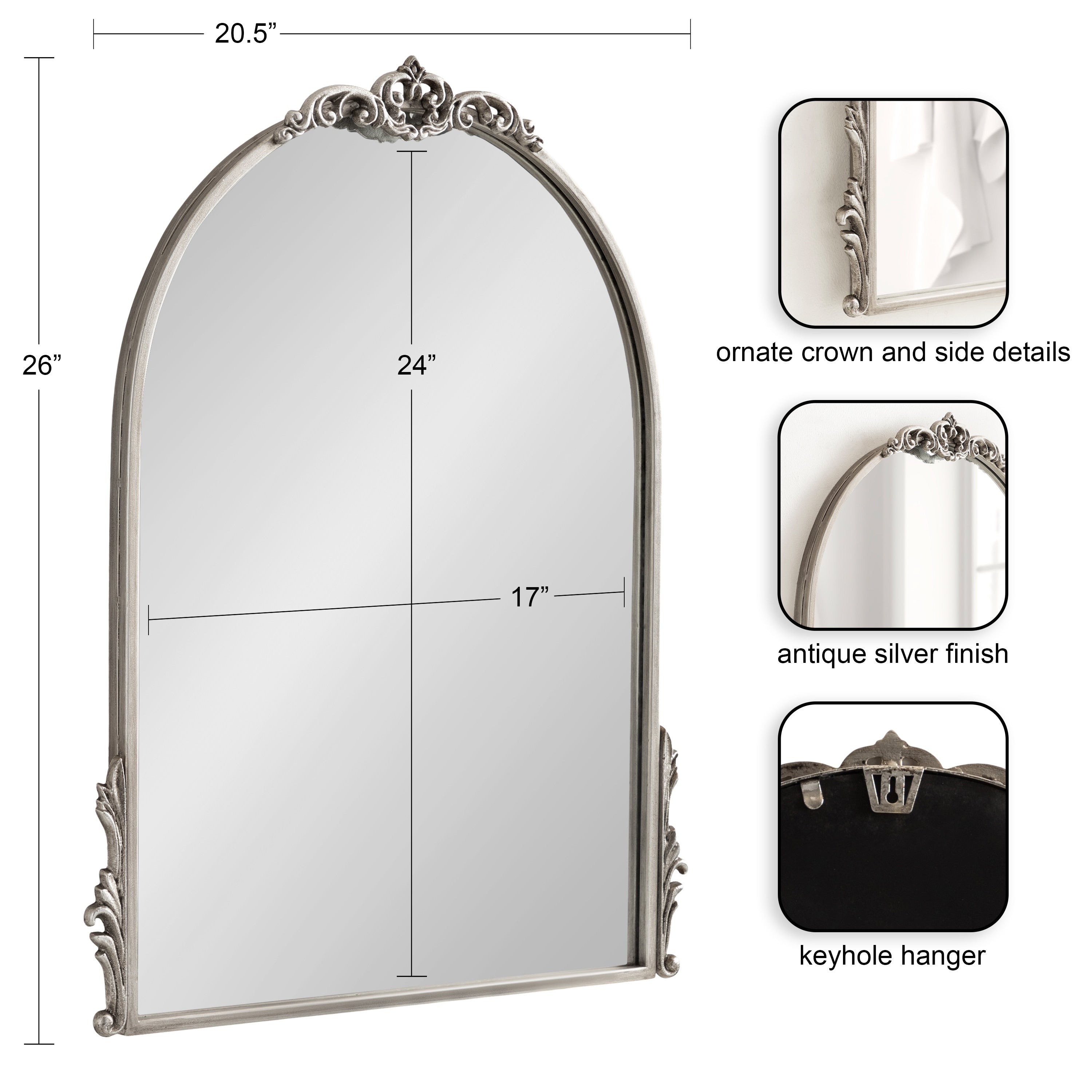 Kate and Laurel Myrcelle Decorative Framed Wall Mirror