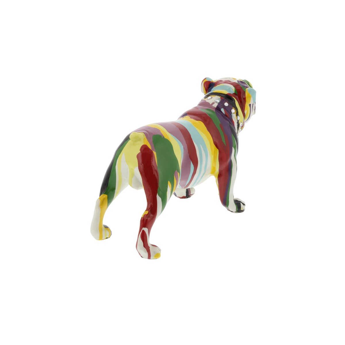 Polystone Bulldog Graffiti Decorative Sculpture - Multi Colored - The Novogratz