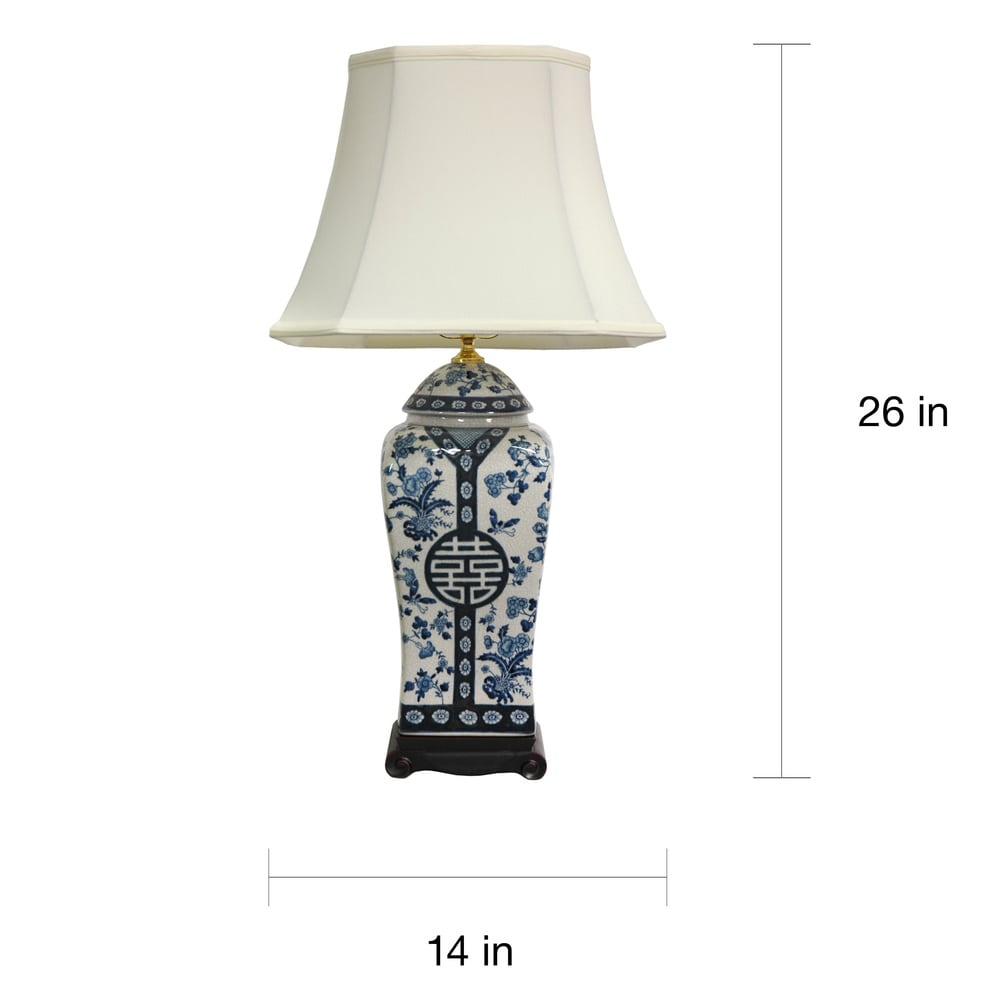 Handmade 26-inch Blue and White Vase Lamp (China)