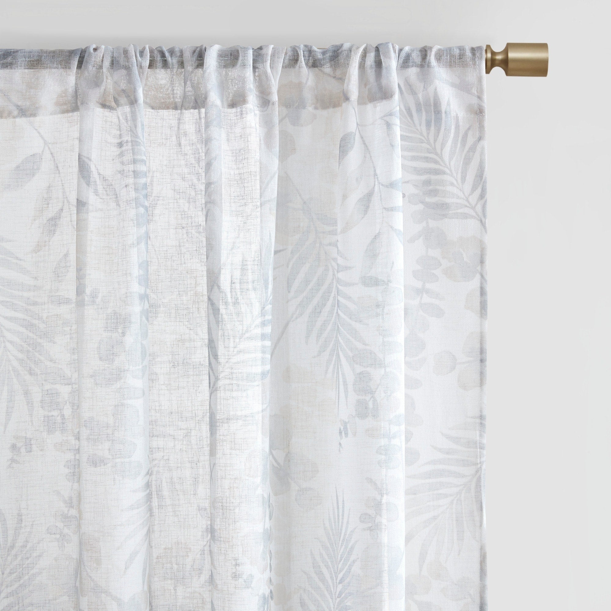 Madison Park Tulia Botanical Printed Texture Sheer Window Curtain Pair