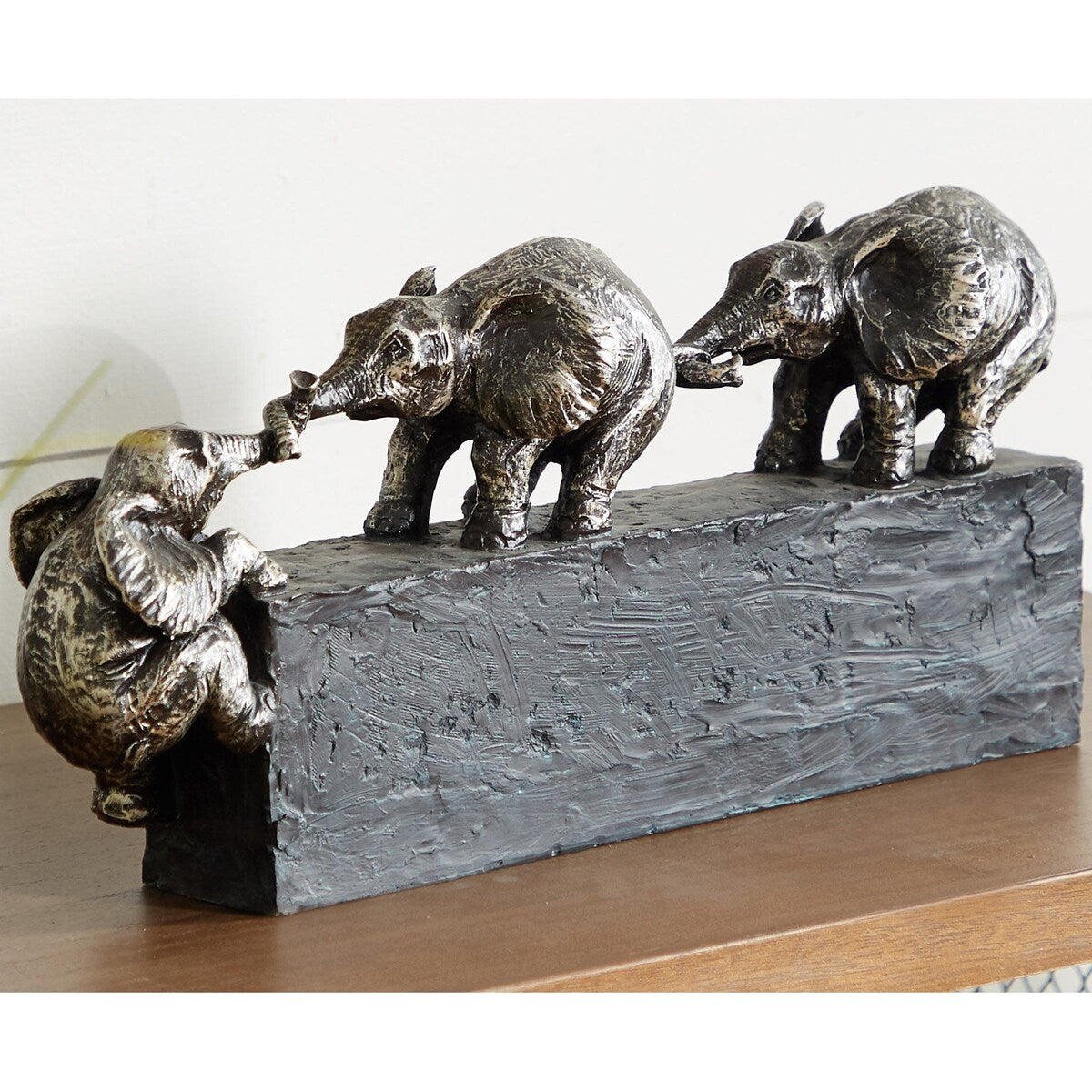 Polystone Elephant Decorative Sculpture - Black - Roche River Decor