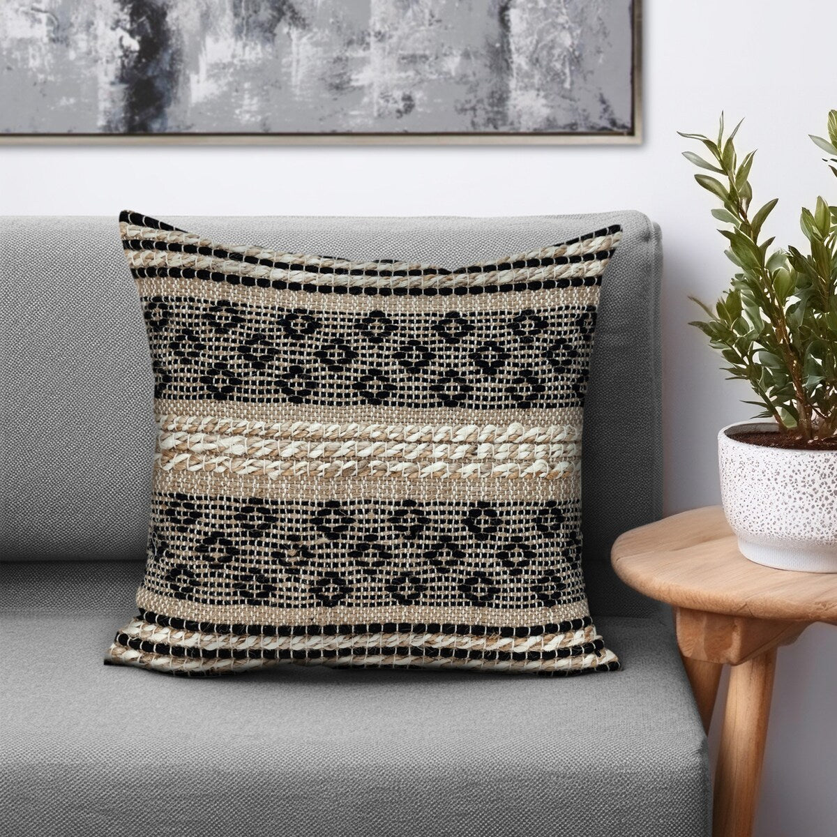 Parkland Collection Nate Transitional Brown Throw Pillow