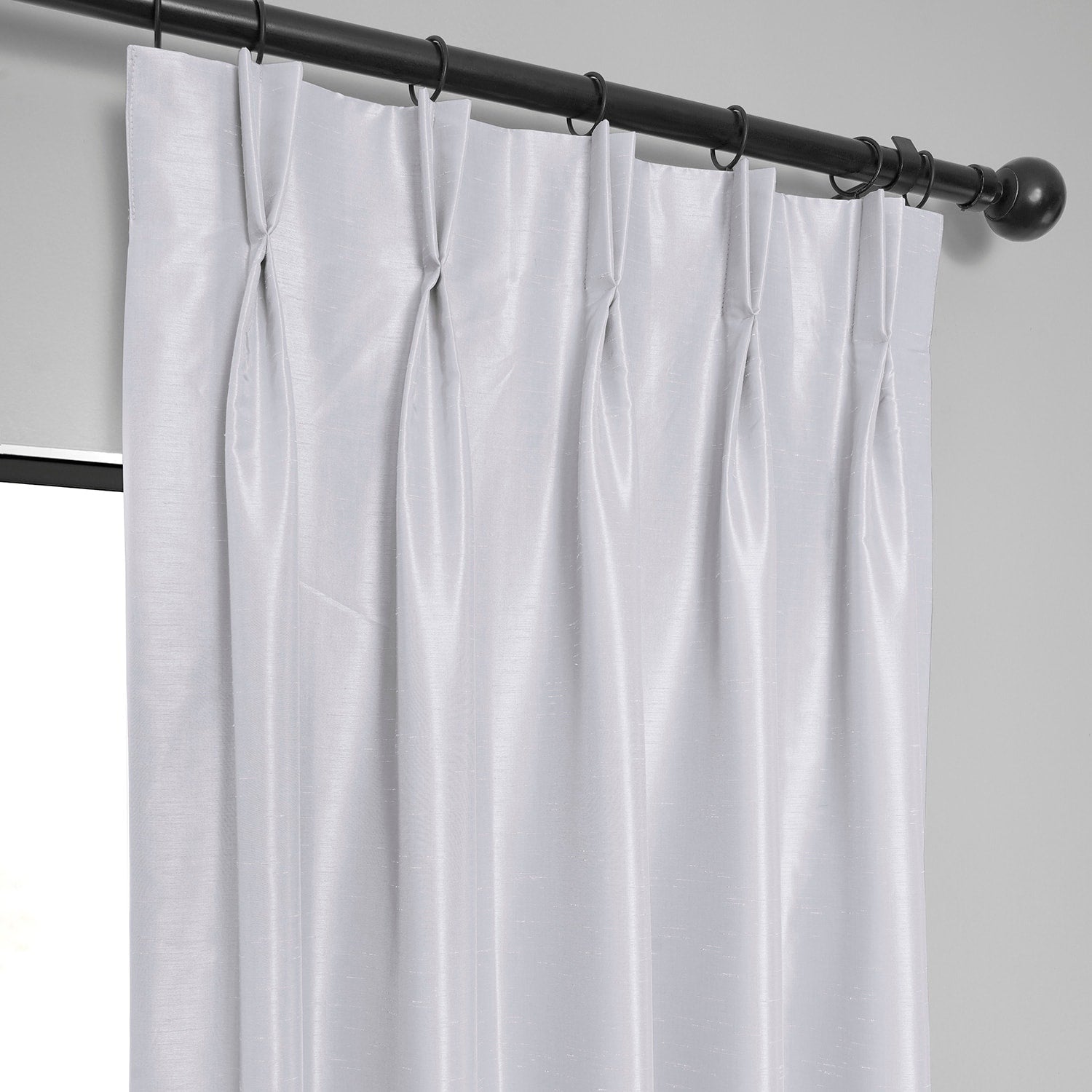 Exclusive Fabrics Solid Vintage Textured Faux Dupioni Silk Pleated Blackout Curtain (1 Panel)