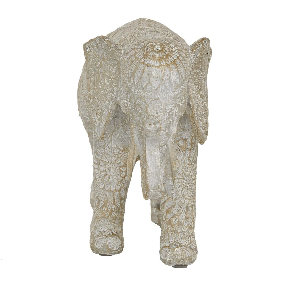 Polystone Elephant Decorative Sculpture - White - Roche River Decor