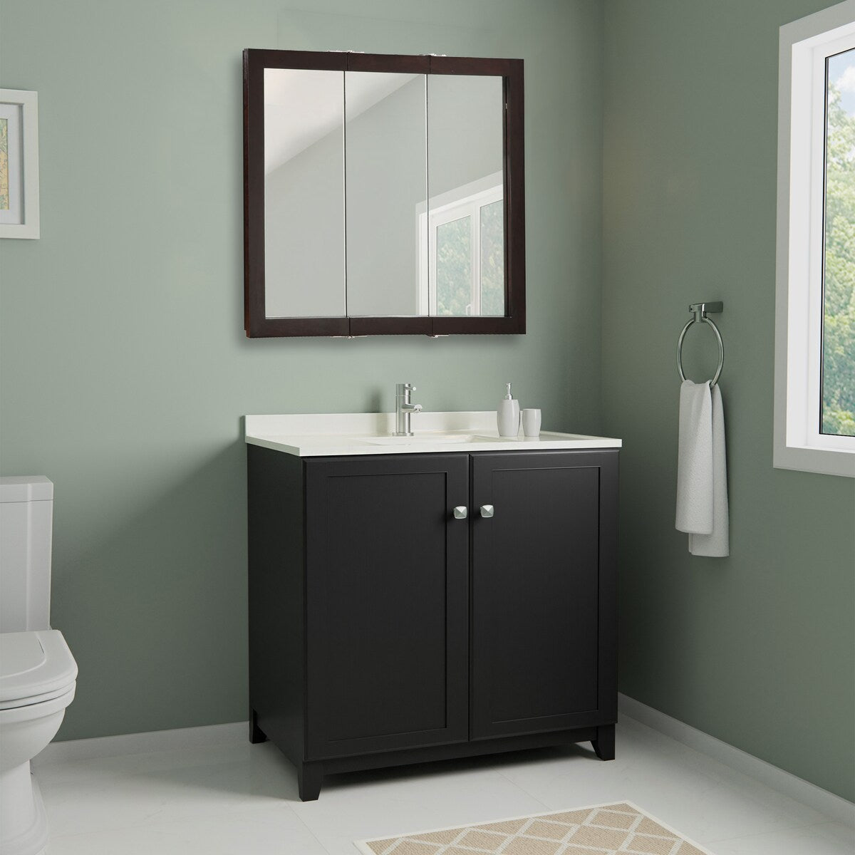 Design House Ventura Espresso Bathroom Medicine Cabinet Mirror