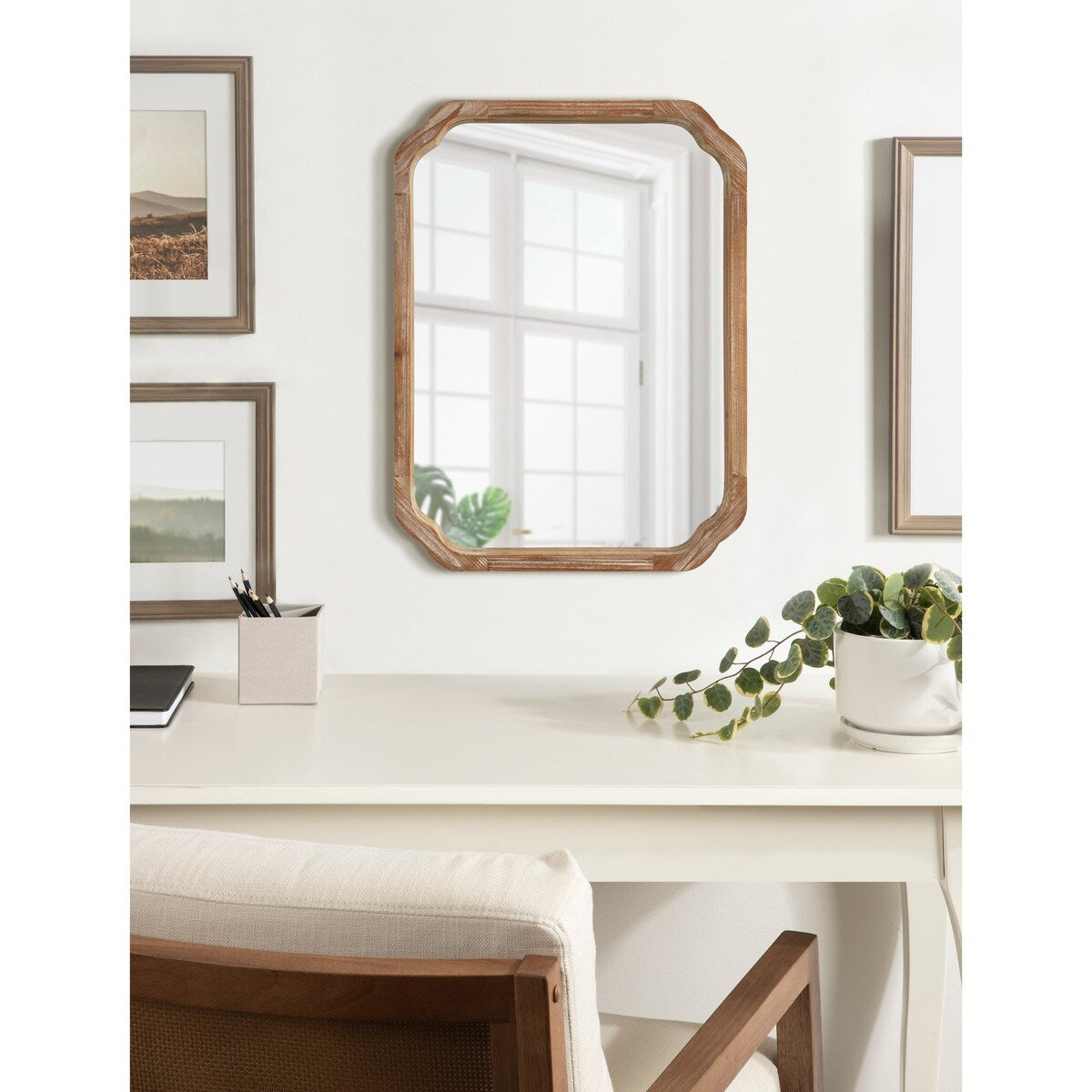 Kate and Laurel Marston Square Wood Wall Mirror