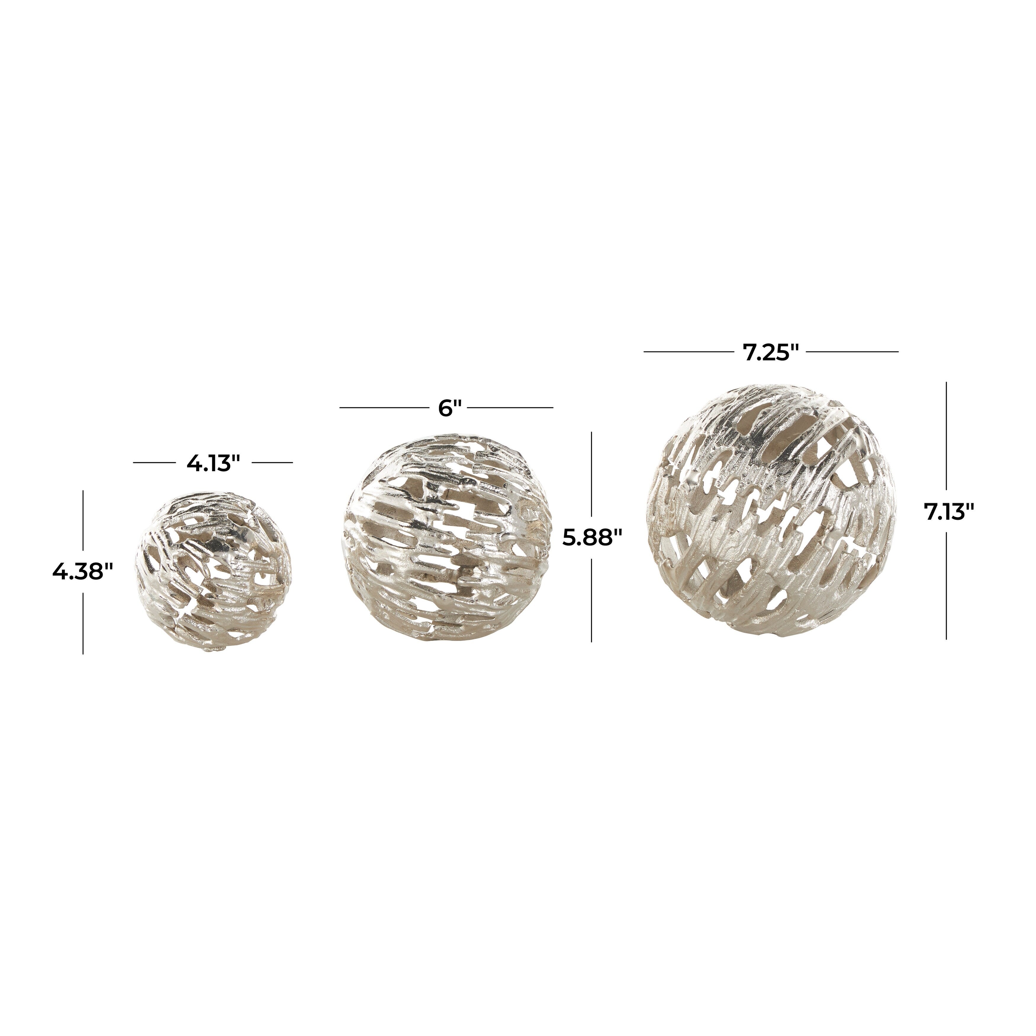 Silver or Gold Aluminum Metallic Cutout Abstract Orbs & Vase Filler (Set of 3)