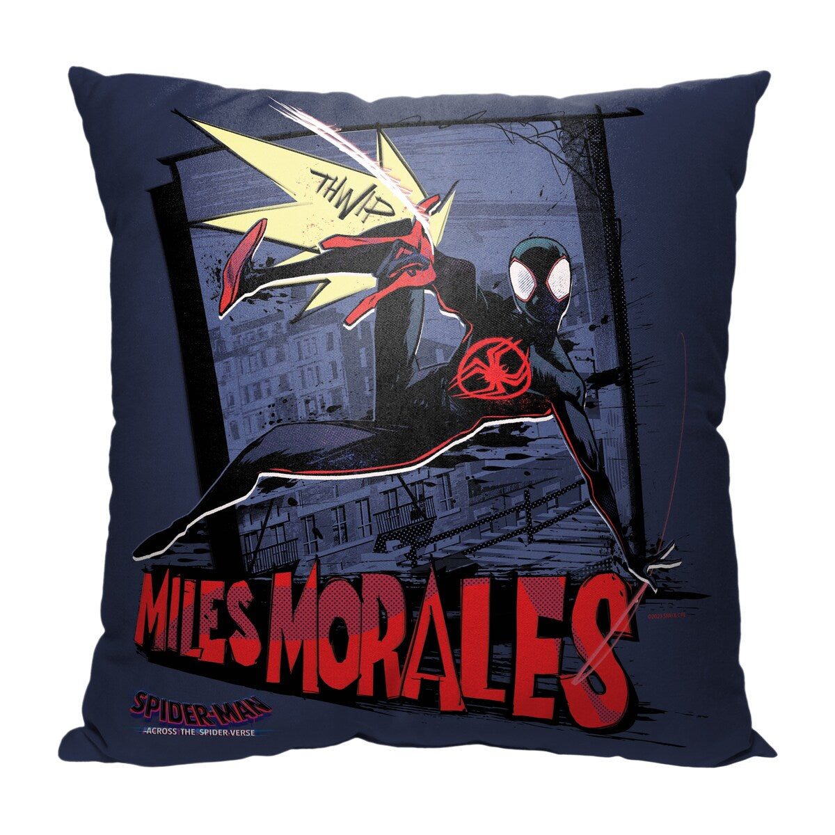 Marvel Spider-Man Across The Spiderverse Miles Thwip 18 Inch Throw Pillow