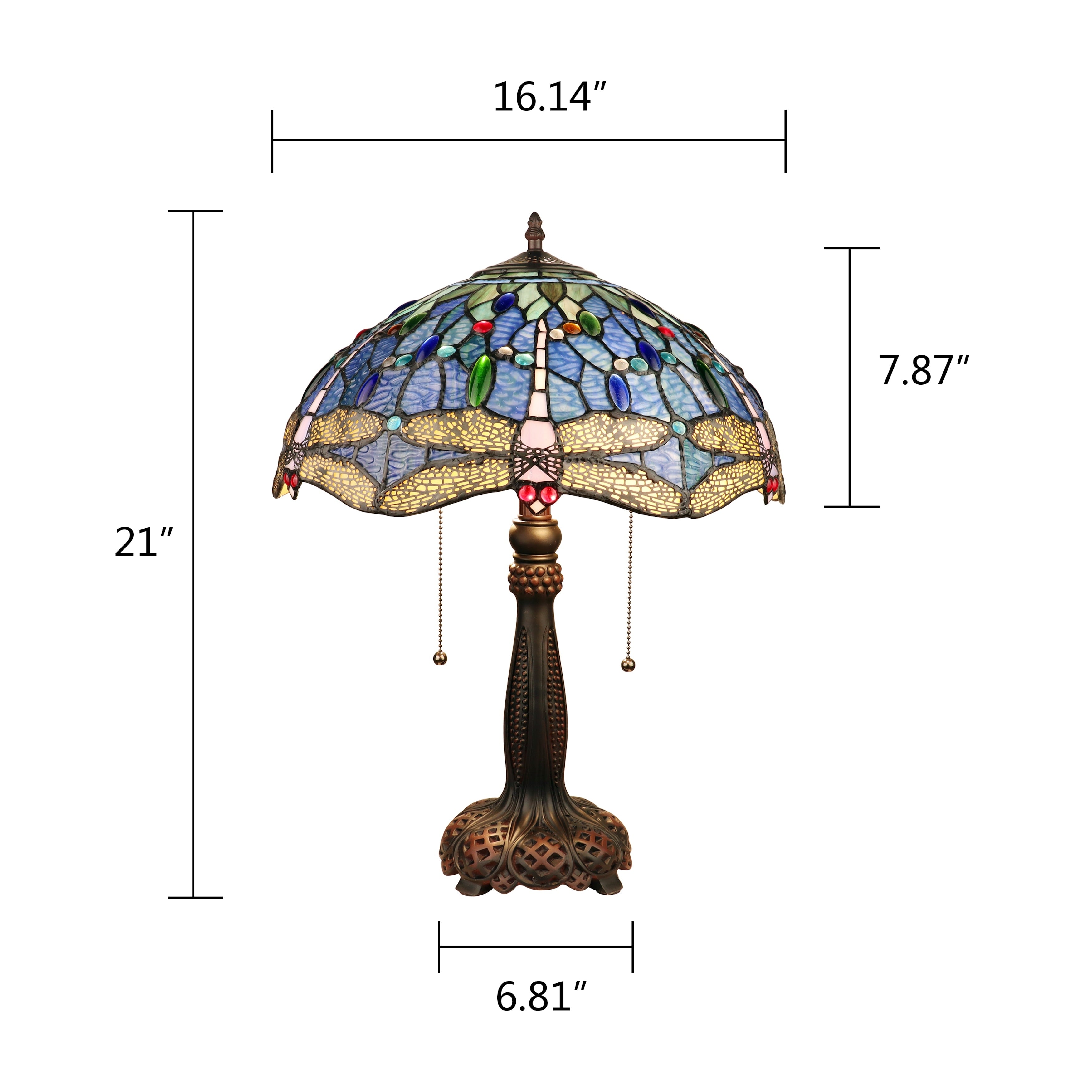 Tiffany Style Dragonfly Design 2-light Dark Bronze Table Lamp