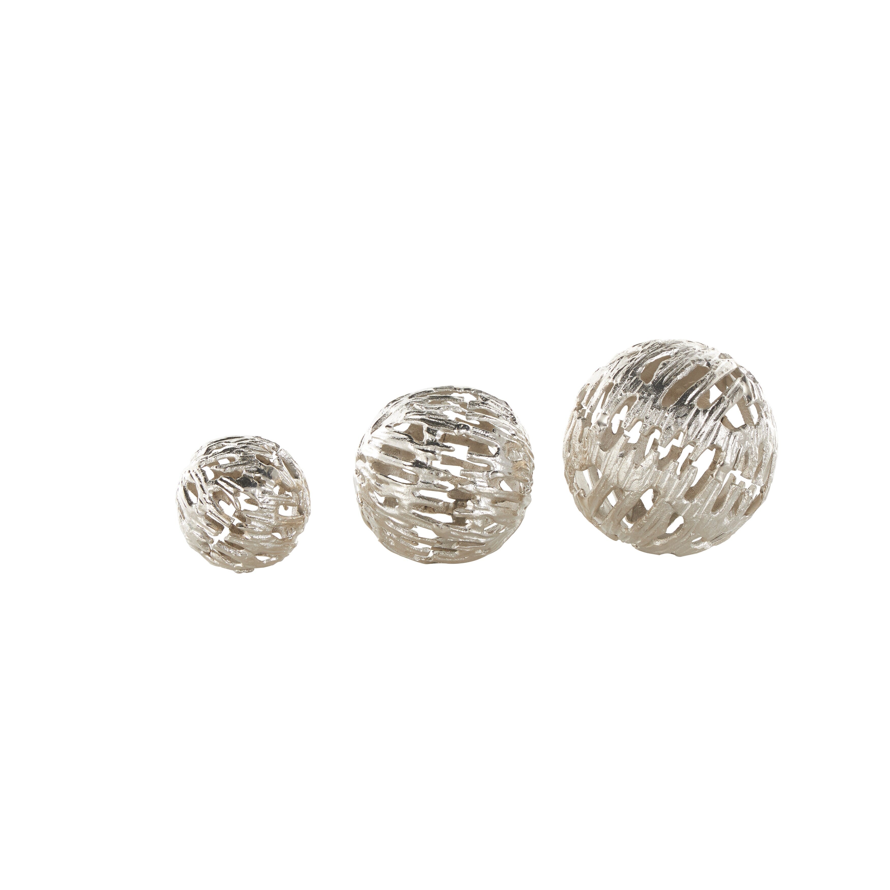 Silver or Gold Aluminum Metallic Cutout Abstract Orbs & Vase Filler (Set of 3)