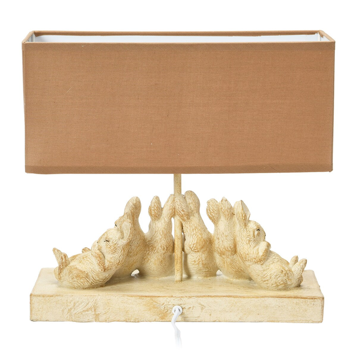 Resin Rabbit Table Lamp with Linen Shade