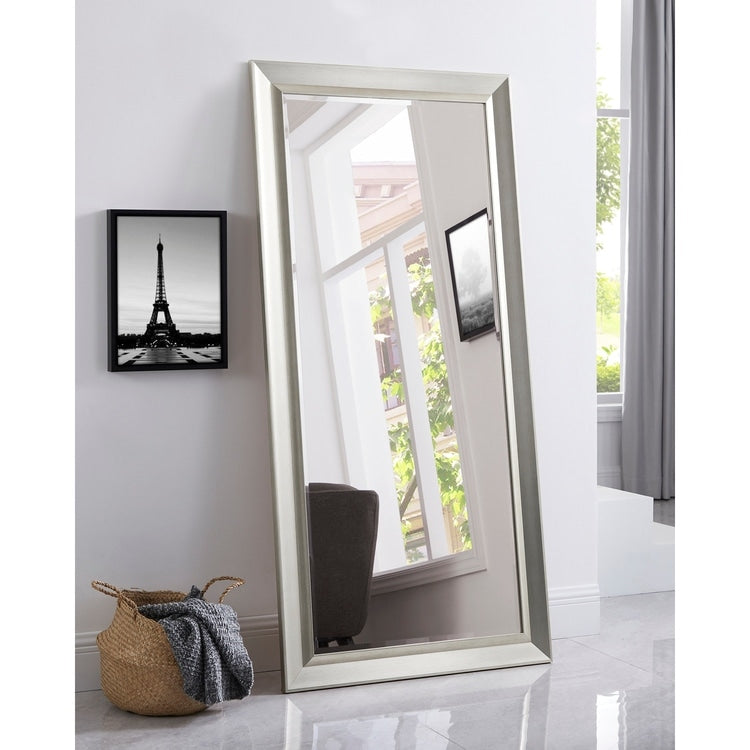 Framed Bevel Leaner Full Length Huge Floor Mirror XL Mirror Large Rectangle Standing Cream Floor Mirror Huge Mirrors for Bedroom