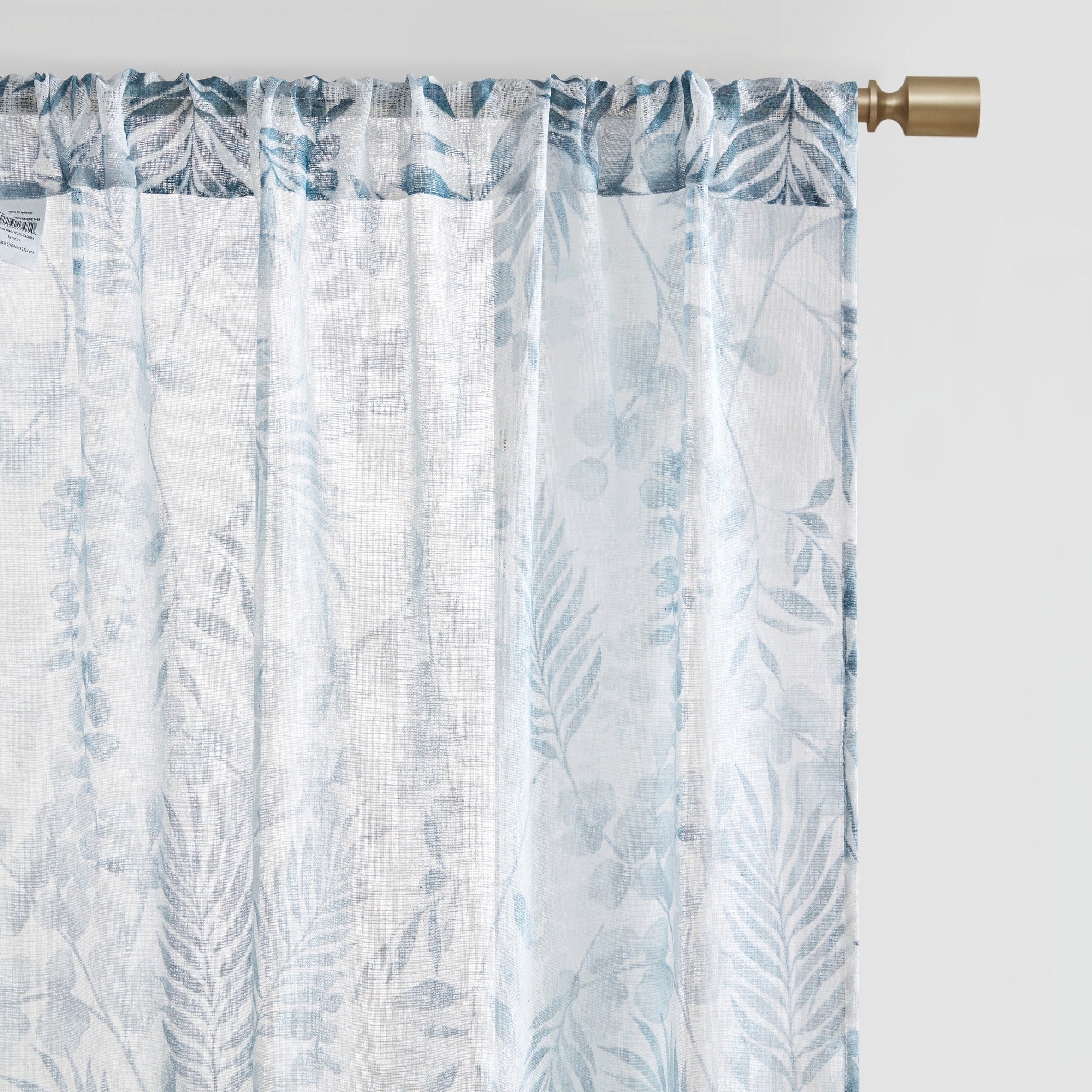 Madison Park Tulia Botanical Printed Texture Sheer Window Curtain Pair