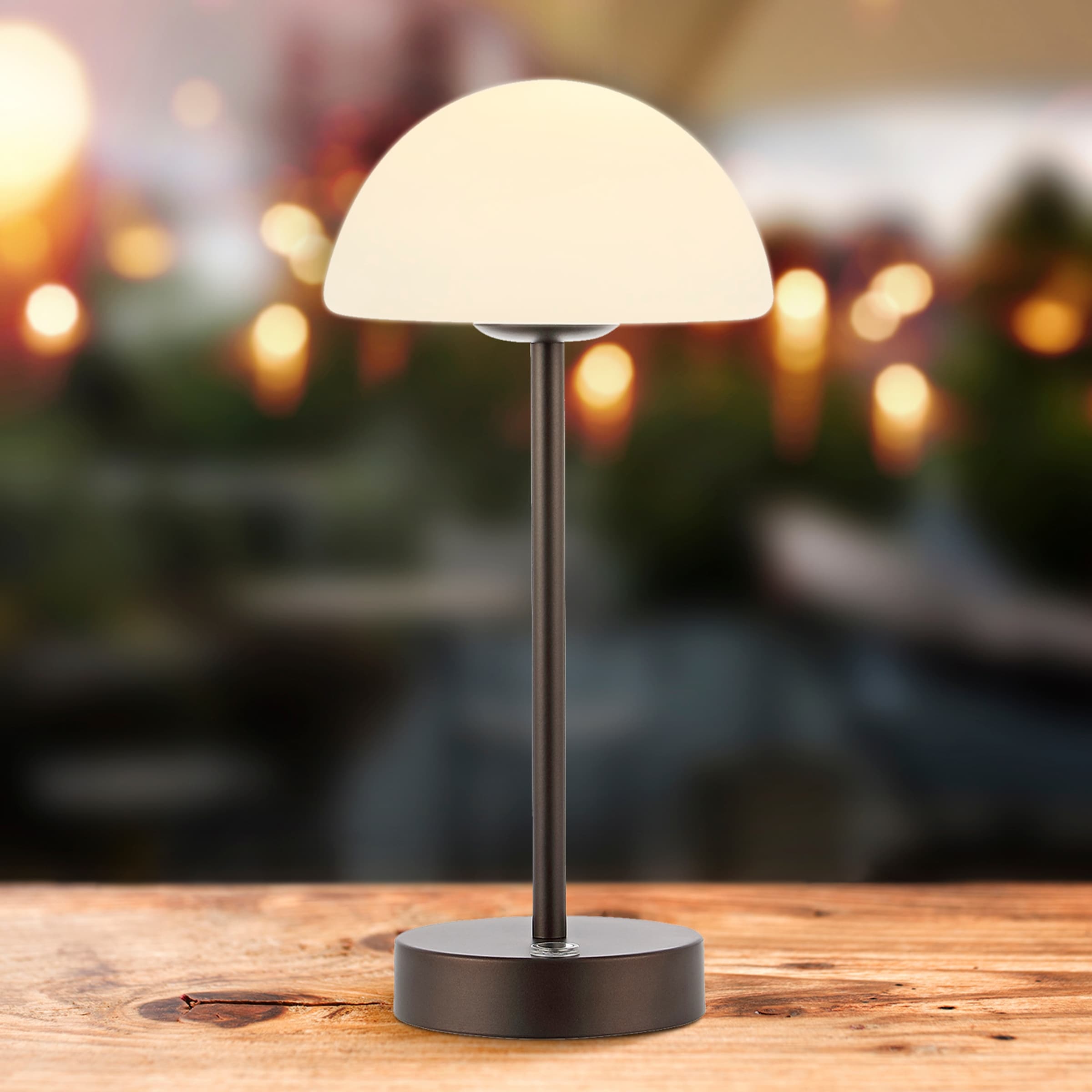 Carson 12.5 Modern Minimalist Iron Wireless Rechargeable Integrated LED Table Lamp, Nickel/White by JONATHAN Y