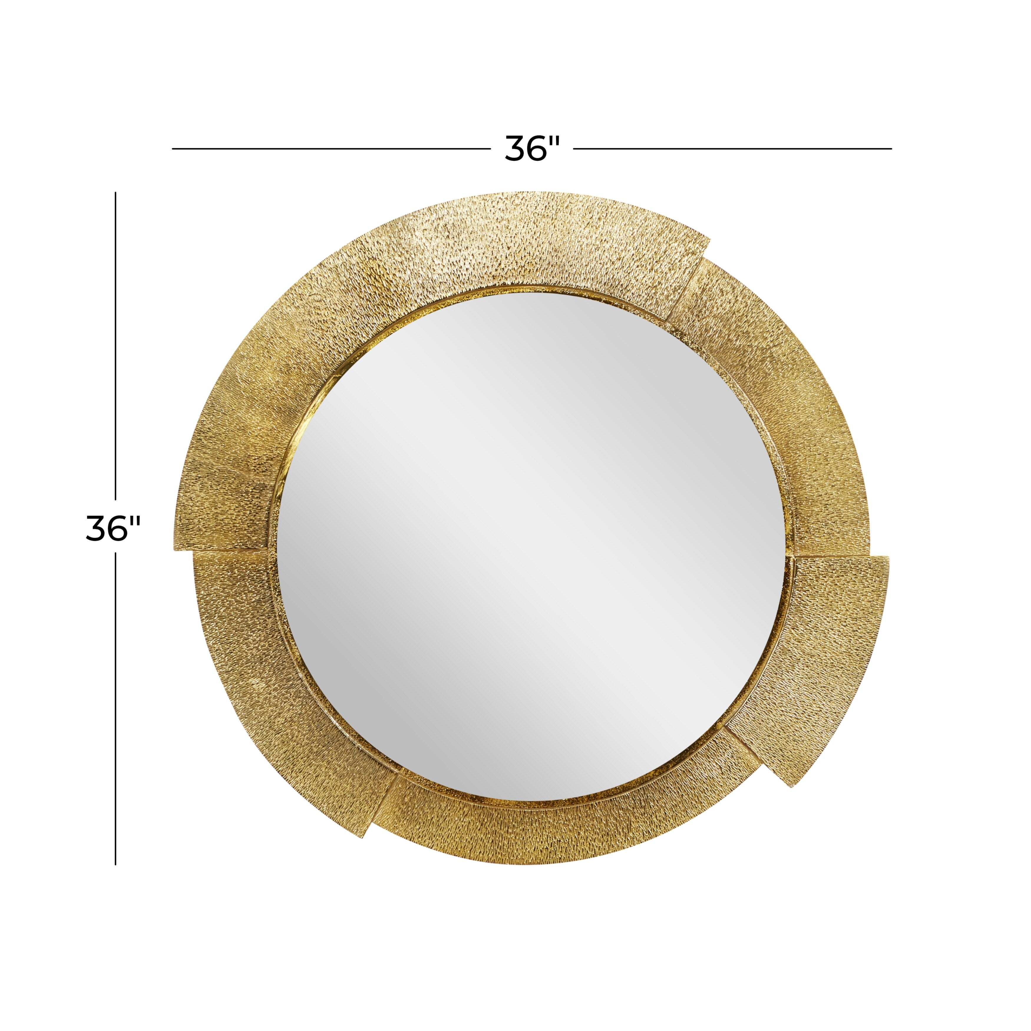 Gold Aluminum Contemporary Wall Mirror 36 x 36 x 1 - 36 x 1 x 36