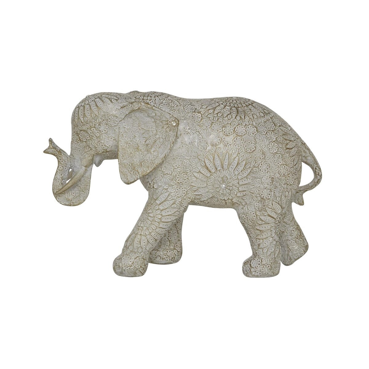 Polystone Elephant Decorative Sculpture - White - Roche River Decor