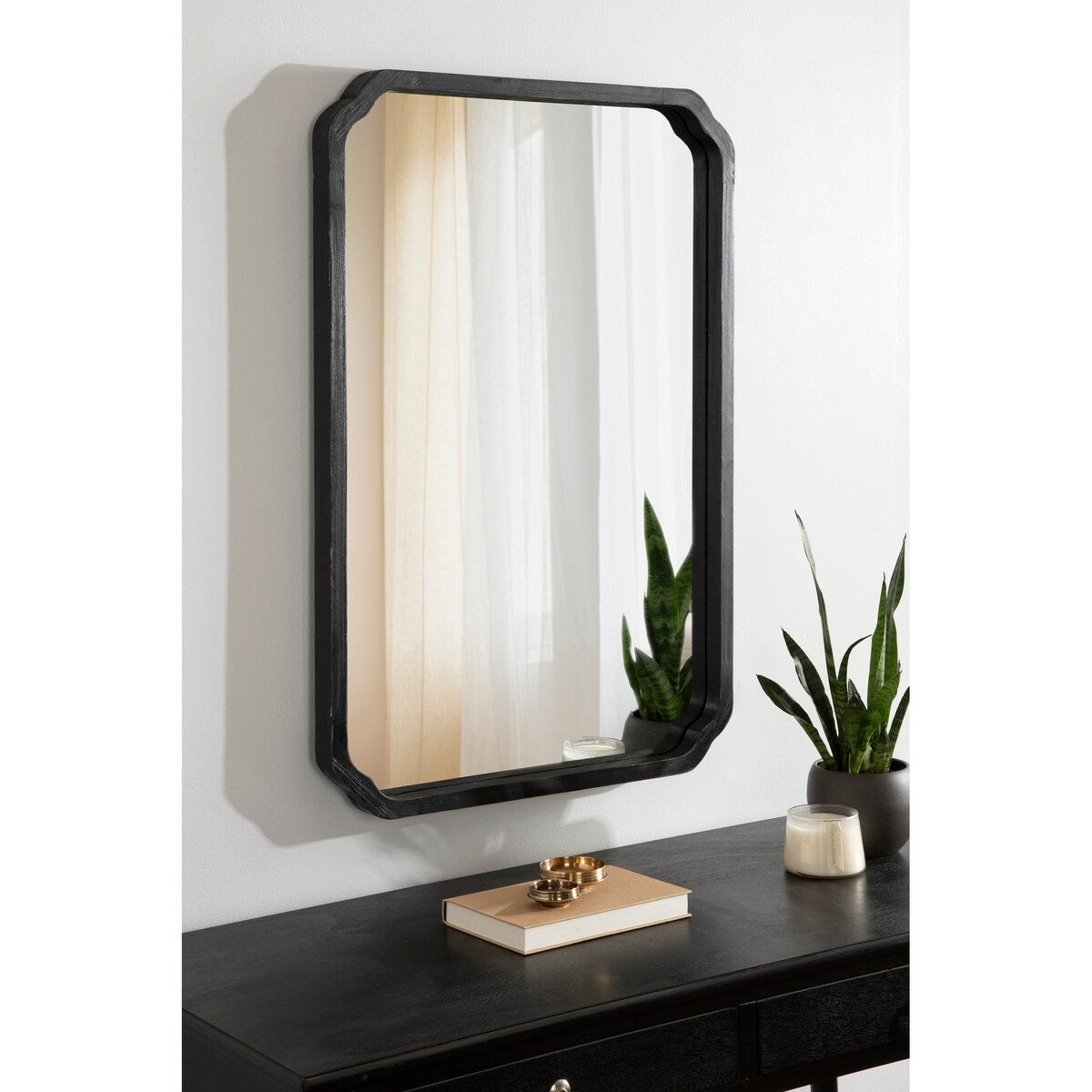 Kate and Laurel Marston Square Wood Wall Mirror