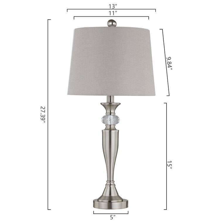 27'' Nickel Table Lamp Set (Set of 2)