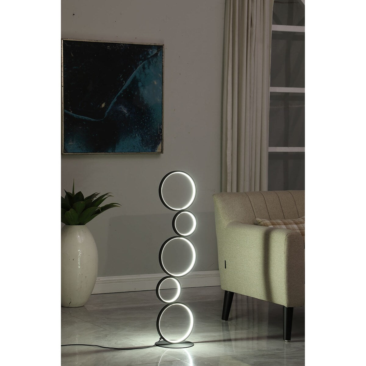 38.5 in. Else Nordic 5 Ring LED Metal Table Lamp