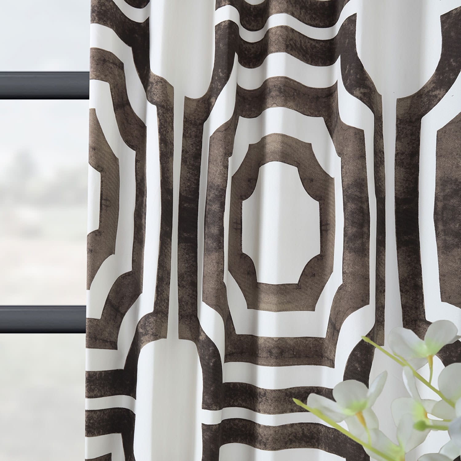 Exclusive Fabrics Modern Geometric Room Darkening Cotton Window Curtains (1 Panel)