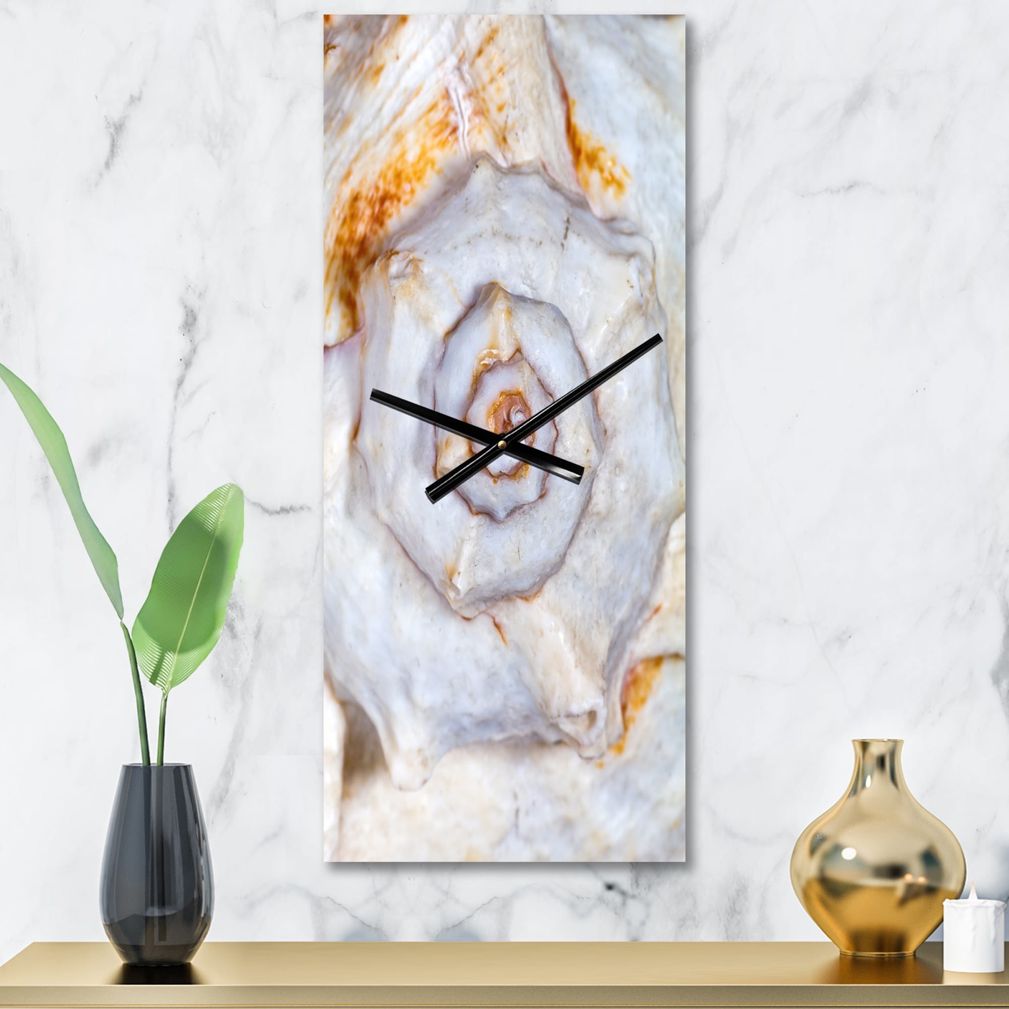 Designart 'Great Skeleton of Sea Shell' Modern Large Wall Clock