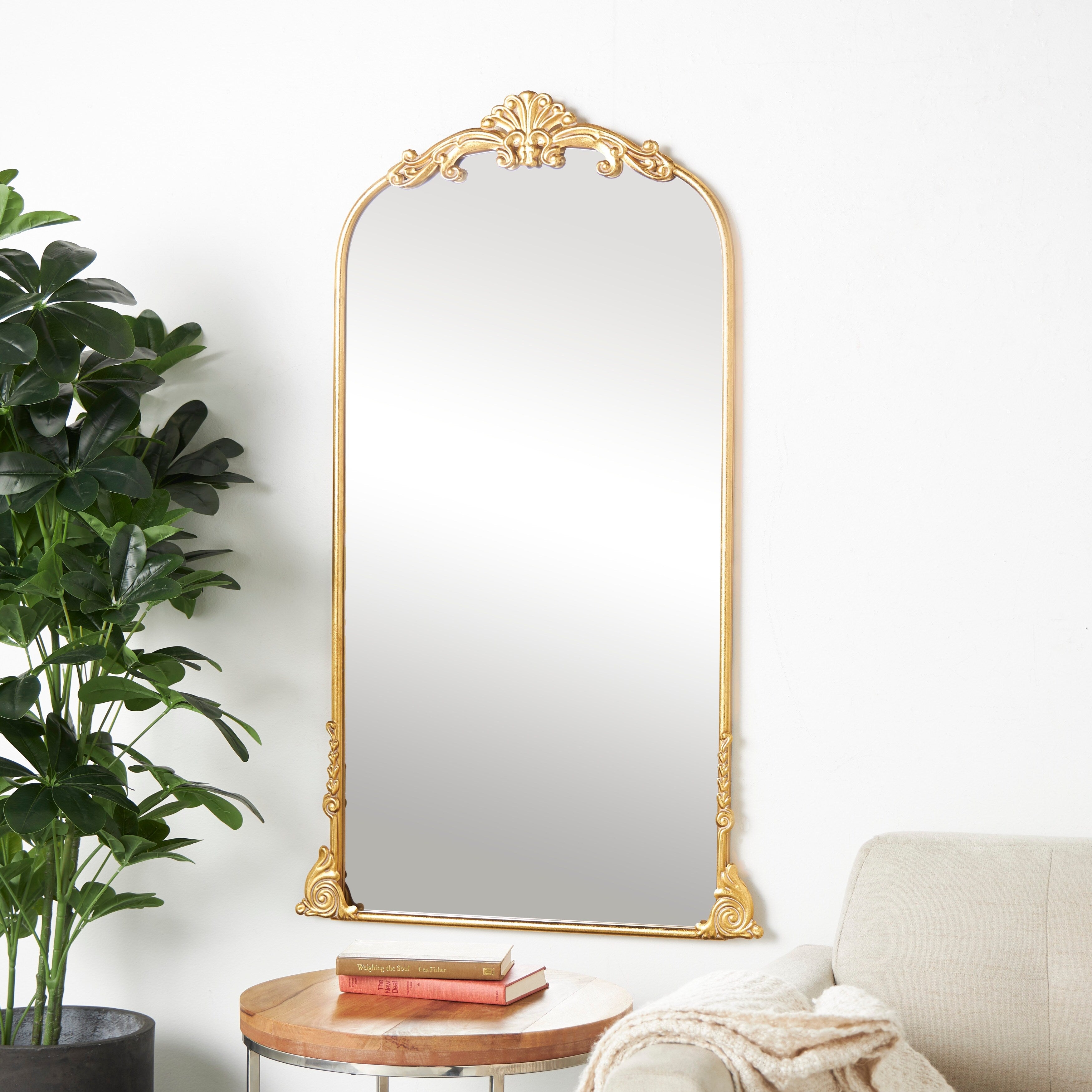 Metal Scroll Ornate Baroque Floor or Wall Mirror - Gold - Various Sizes and Shapes - Roche River Decor