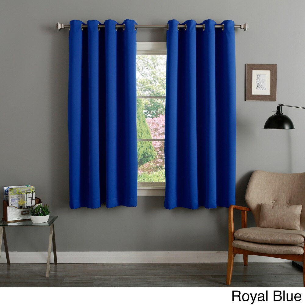 Aurora Home Silver Grommet Top 63-inch Blackout Curtain Pair - 52 x 63 - 52 x 63